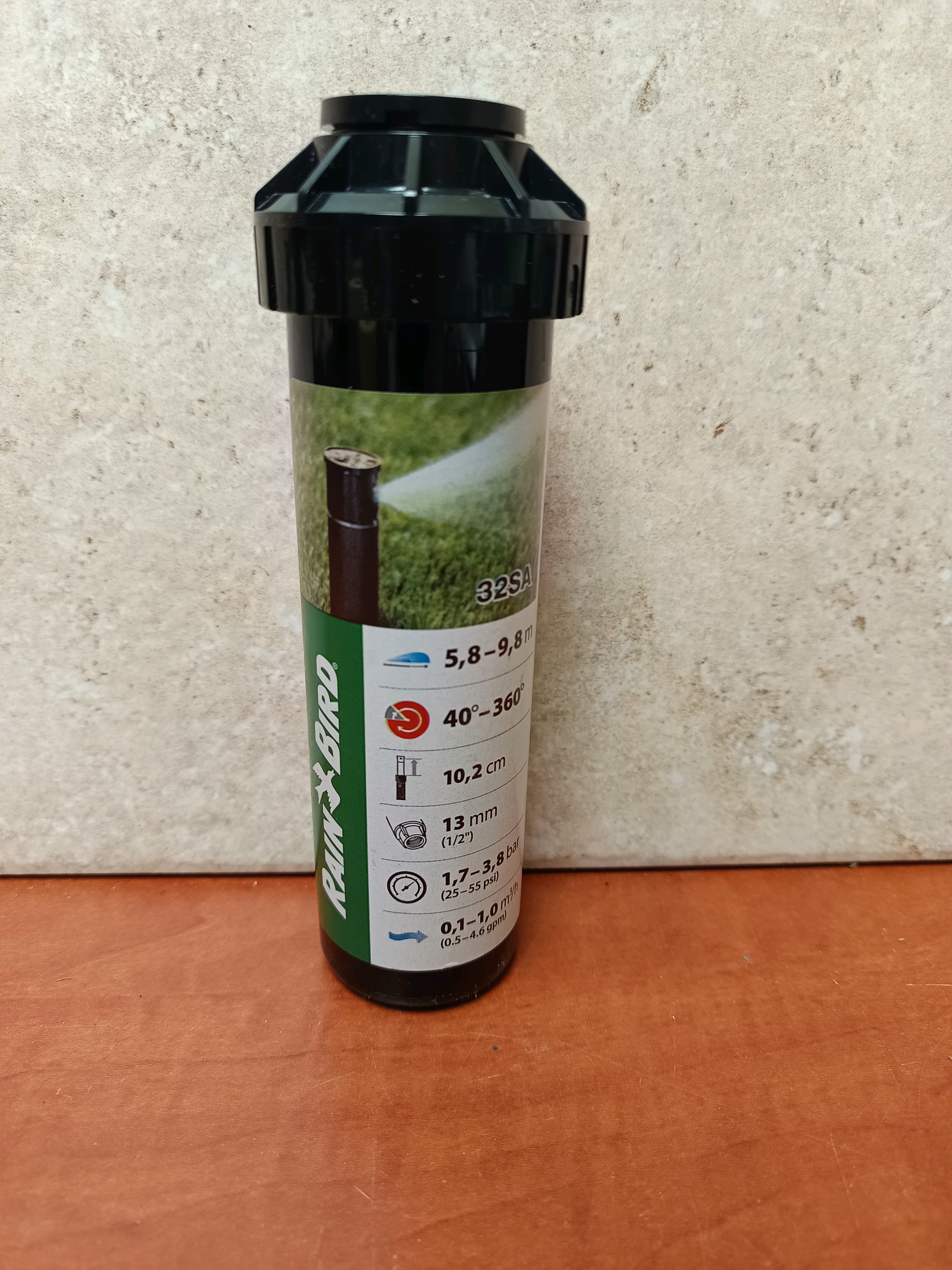 Arroseur rotatif Rain Bird 32SA, 40–360°, portée 5,8–9,0 m, relevé 10,2 cm, raccord 1/2 pouce