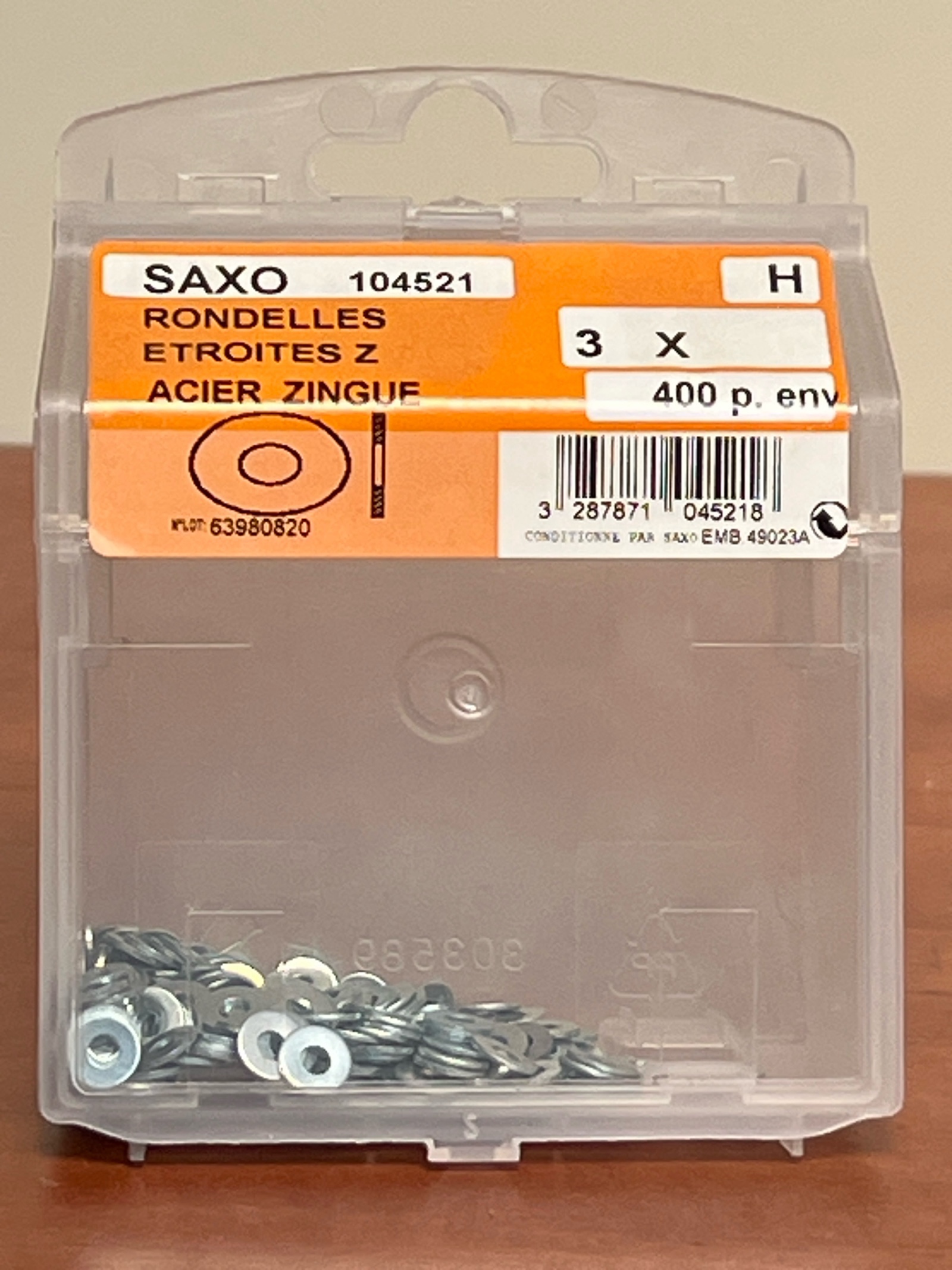 Saxo 104521 rondelles étroites Z acier zingué 3 X (env. 400 pcs)