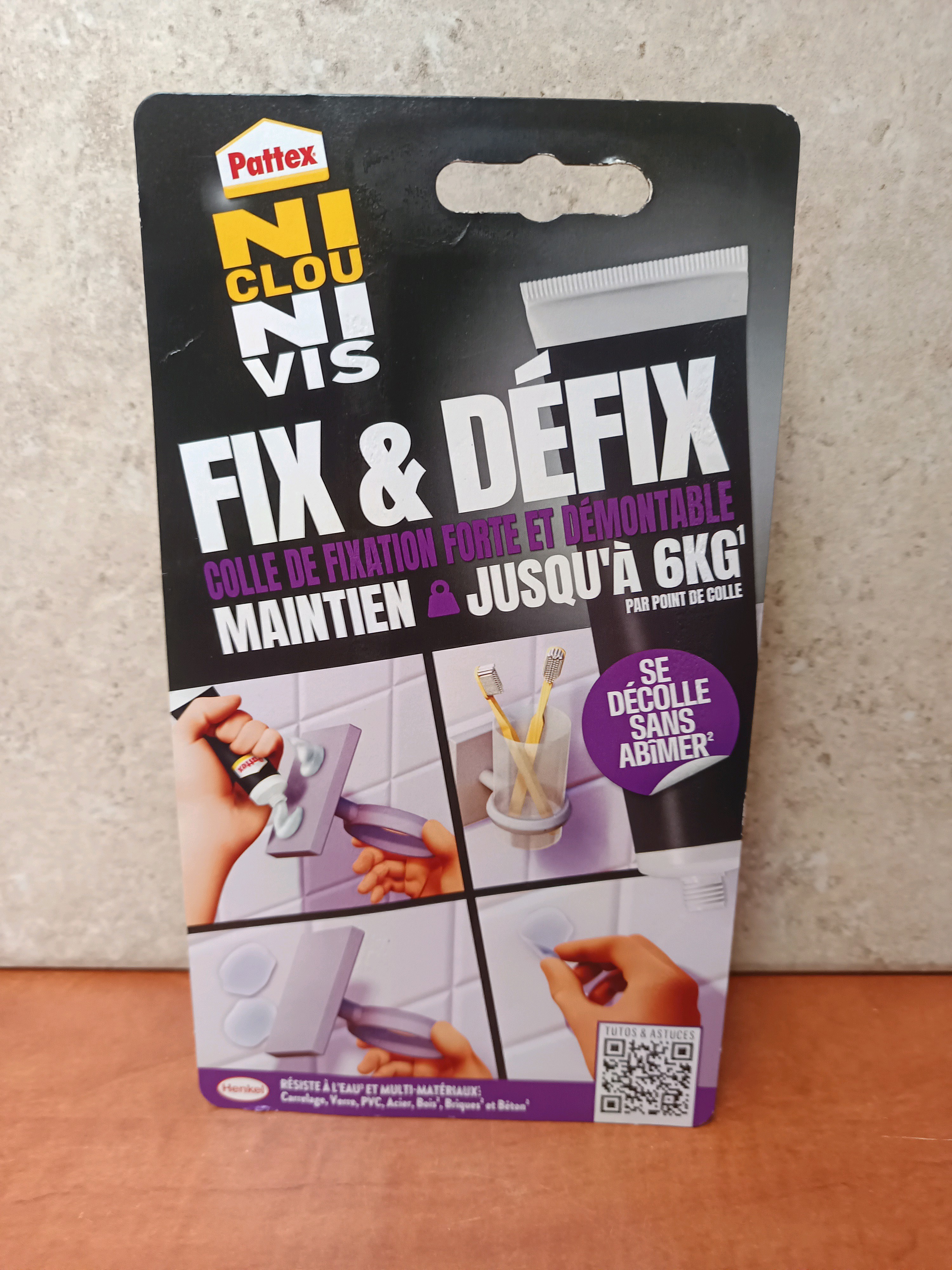 Pattex Ni Clou Ni Vis Fix & Défix - colle de fixation
