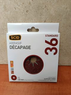 SCID Disque abrasif décapage grain 36, 125 mm, alésage 22 mm étoilé