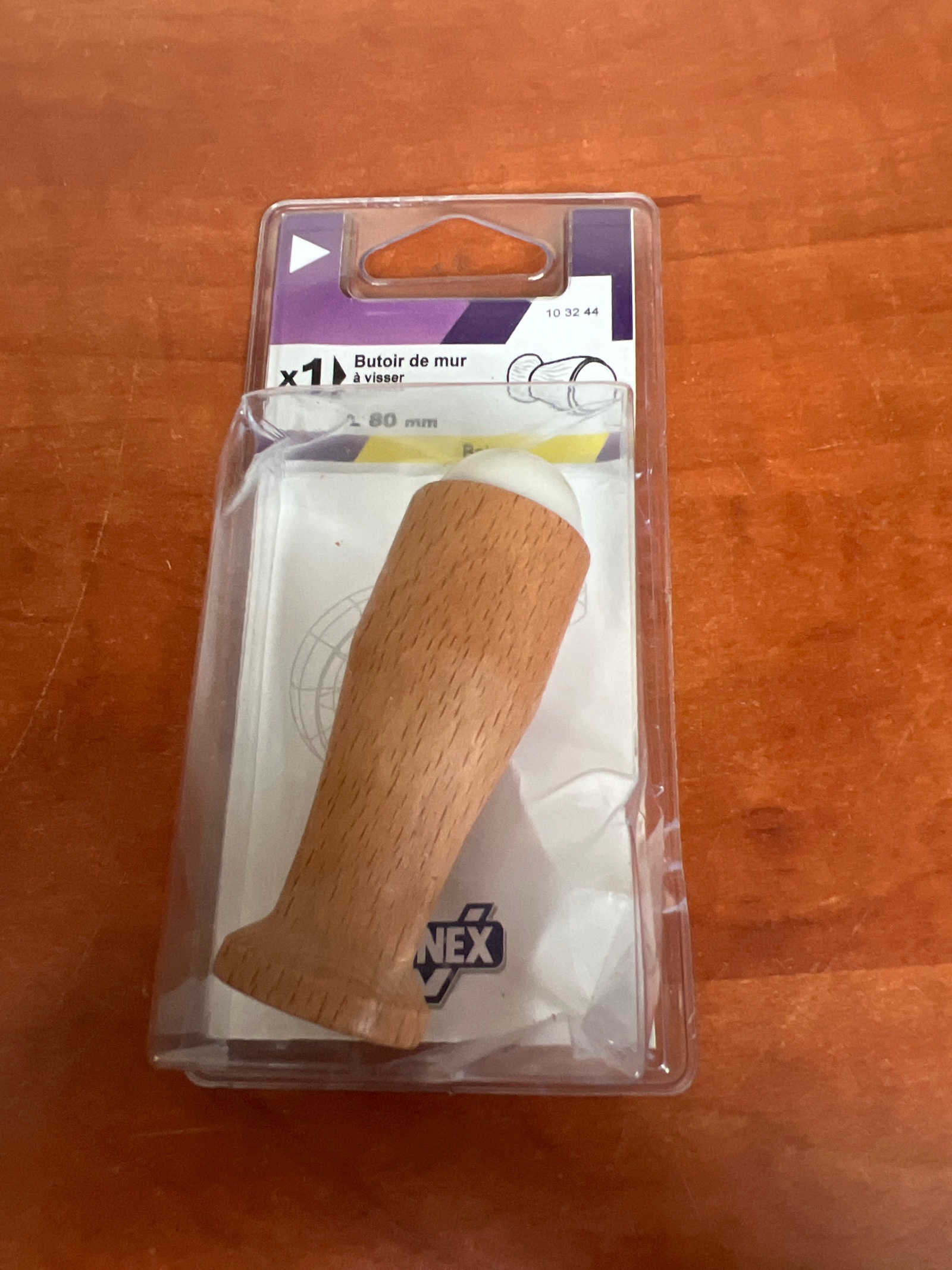 NEX Butoir de mur à visser en bois