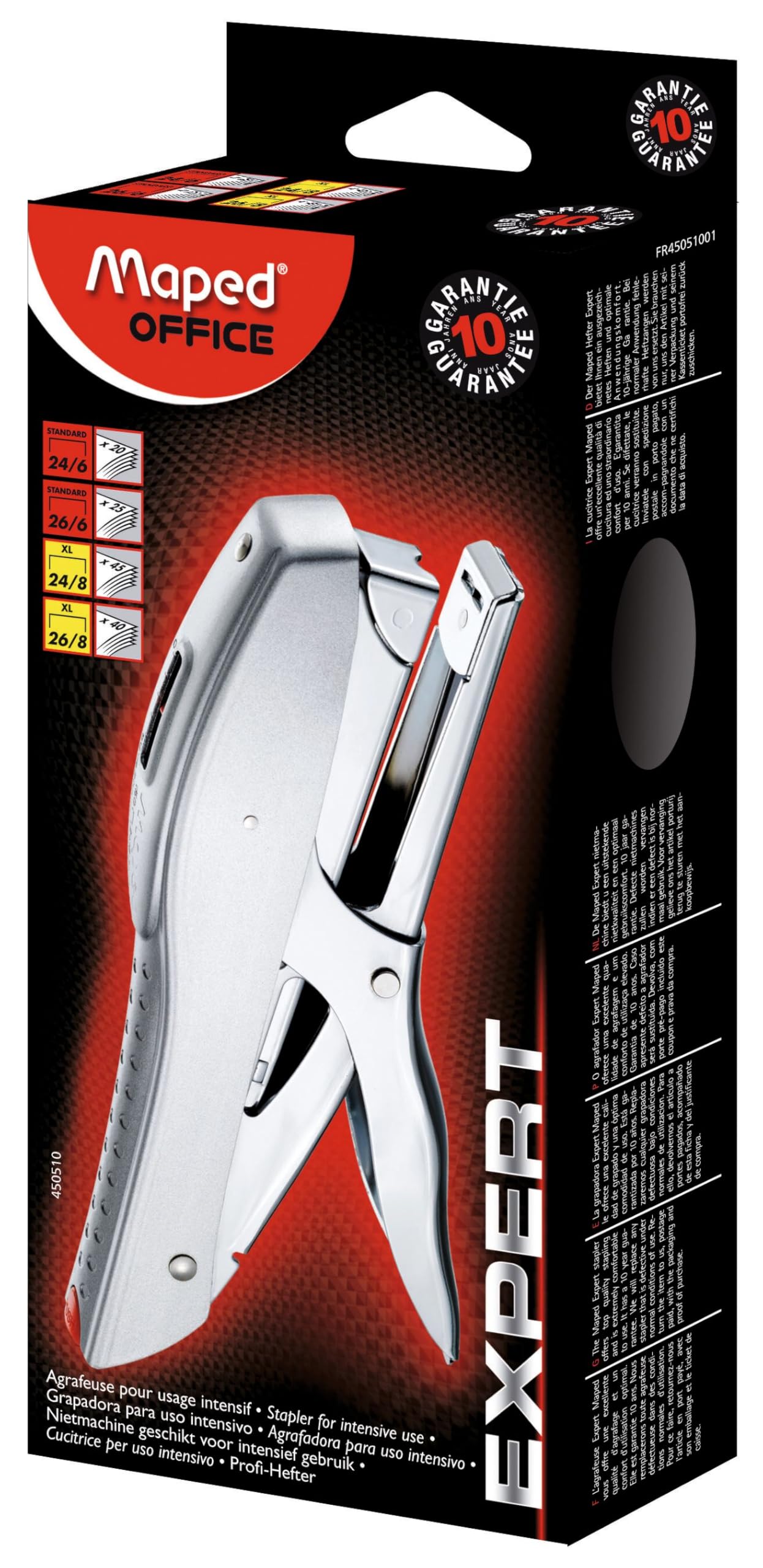 Maped Agrafeuse Pince Expert No.26/8, En M¿Tal, Argent,