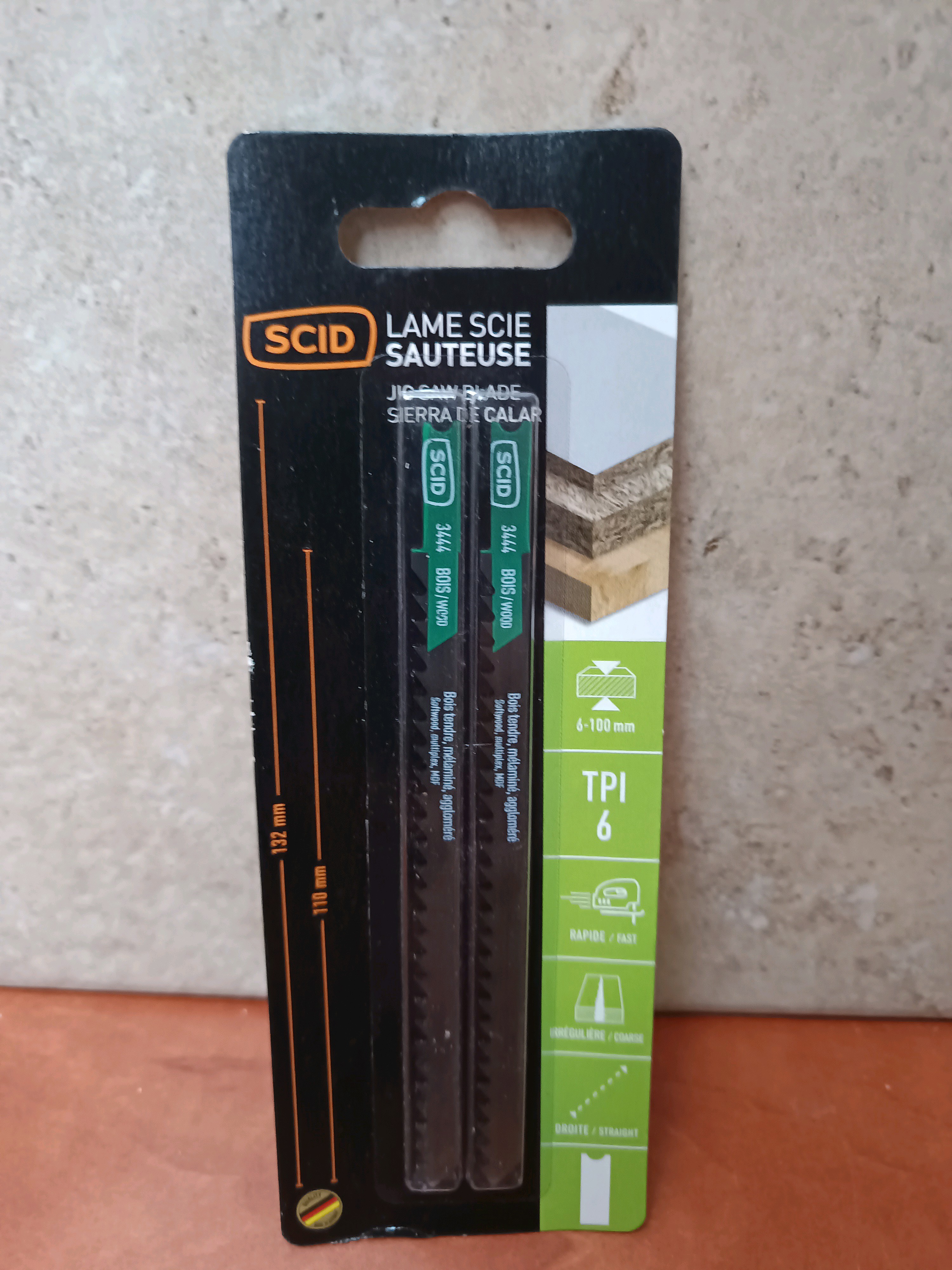 SCID Lame de scie sauteuse HCS TPI 6 pour bois