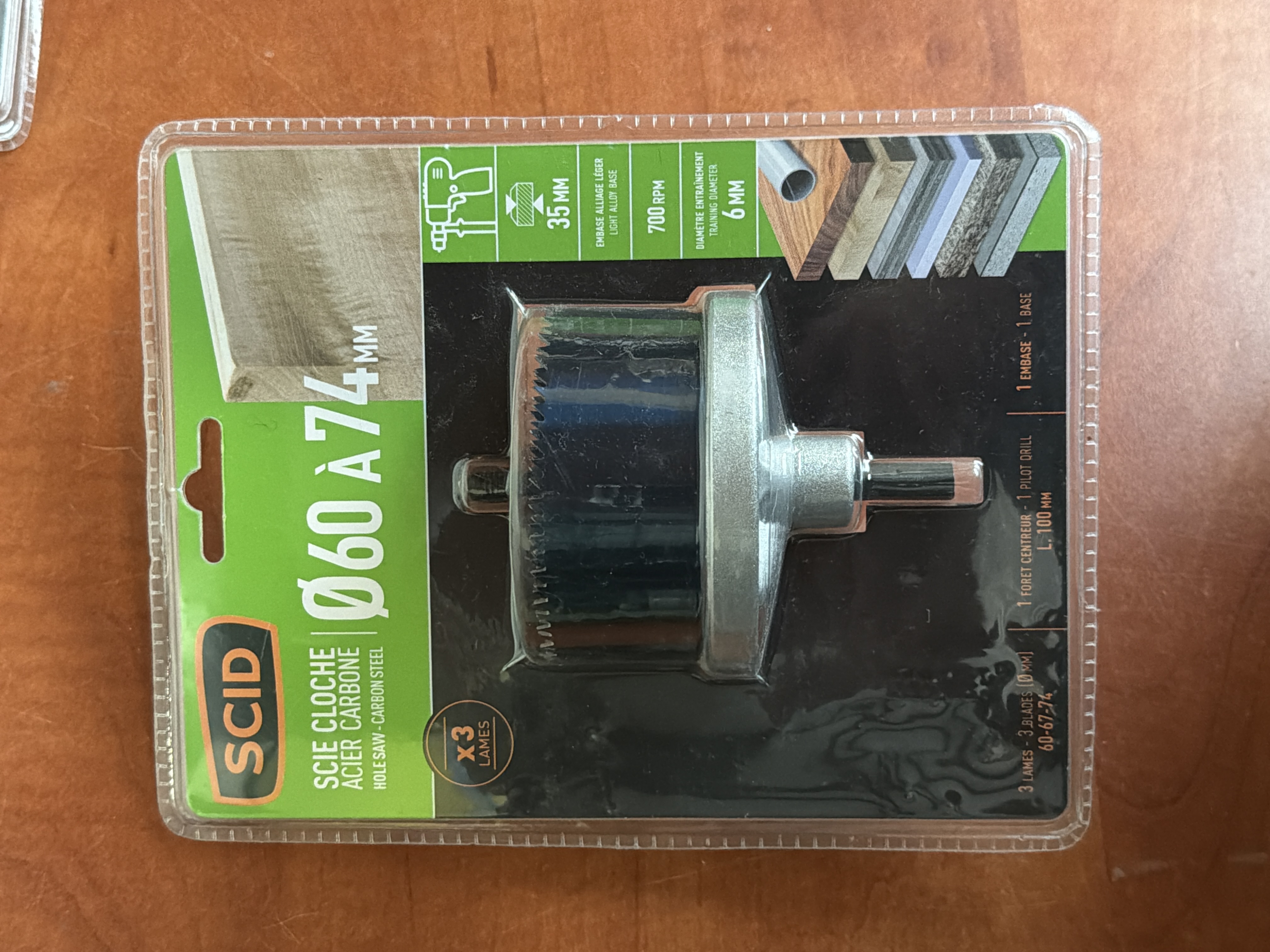 SCID Scie cloche Ø60 à 74 mm