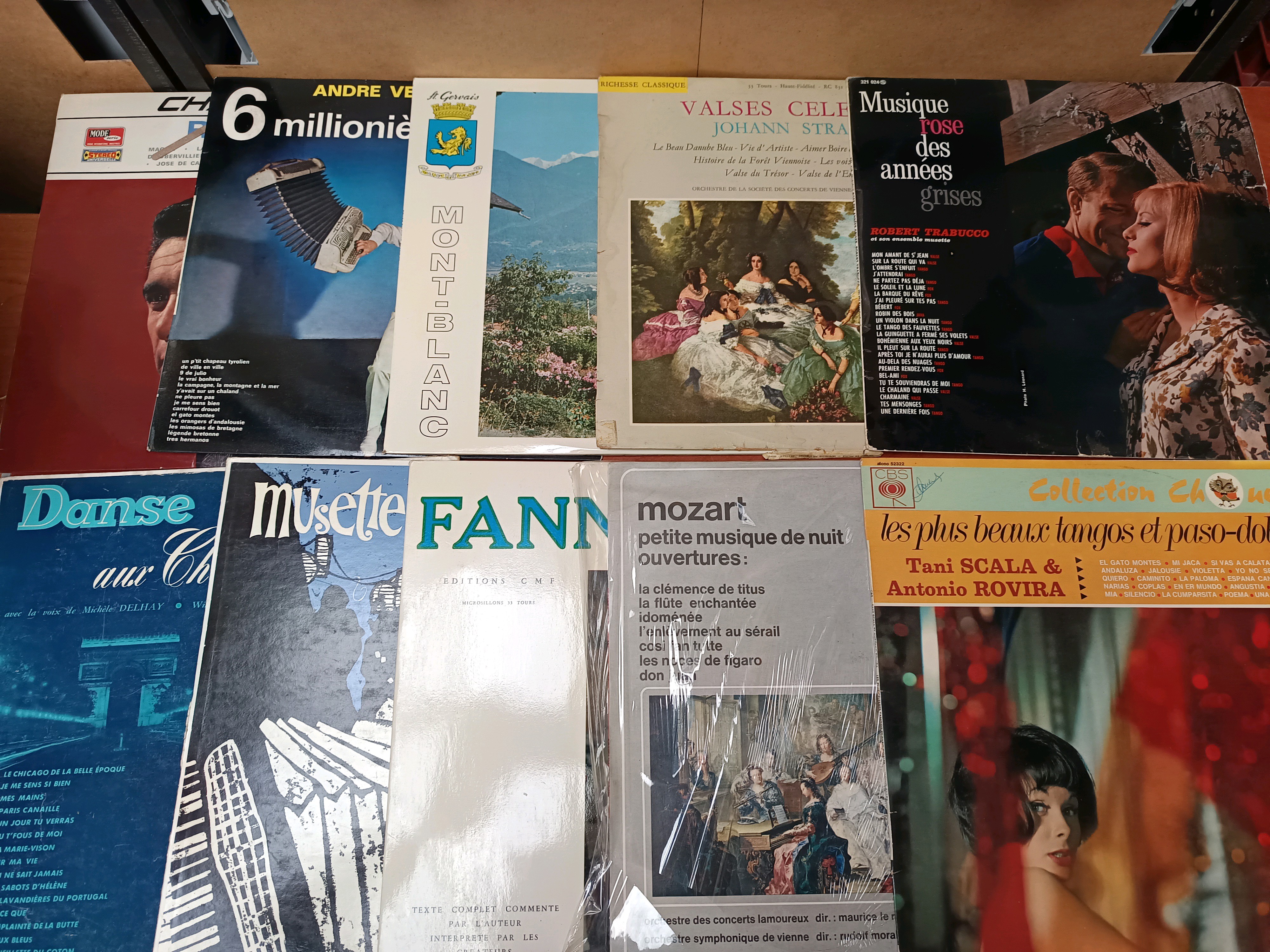 Lot de 30 vinyles 33T – musique classique et musette (divers artistes)