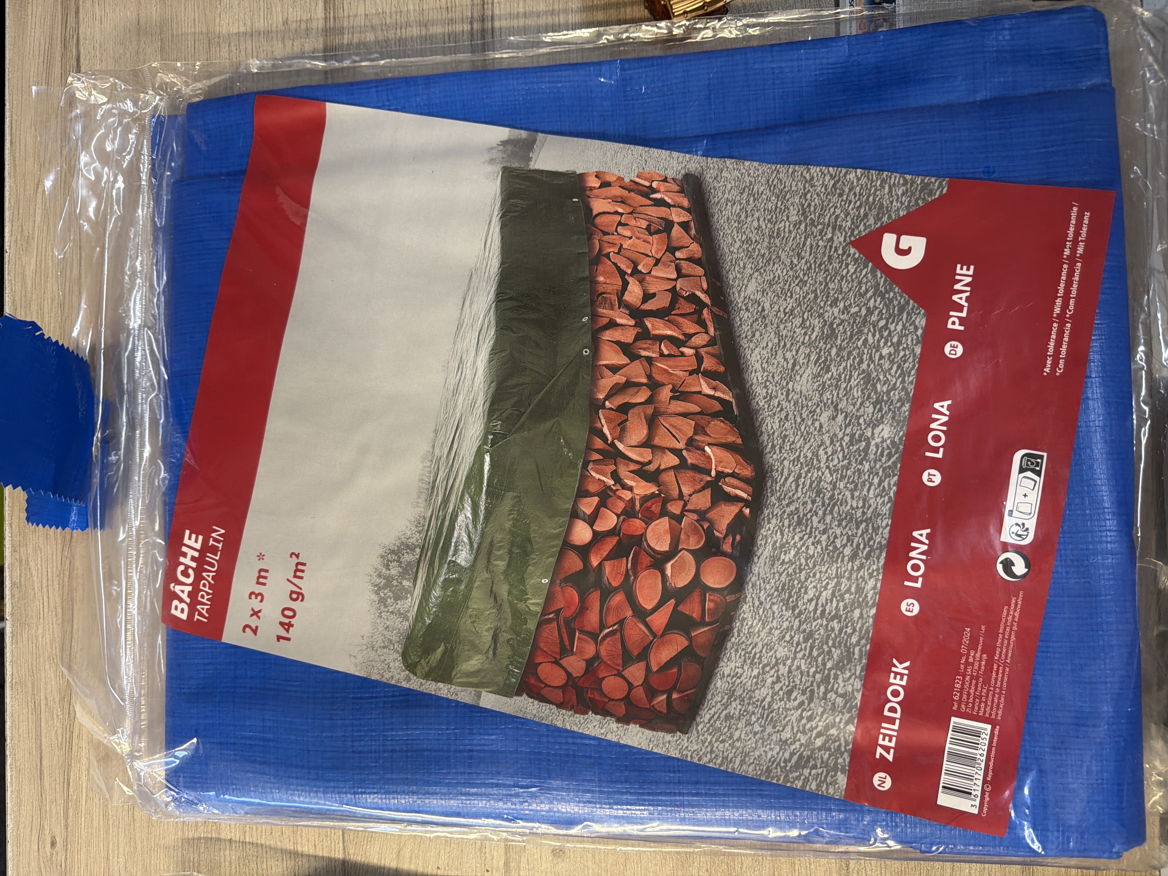 Bâche 12 x 3 m 140 g/m² - bleue