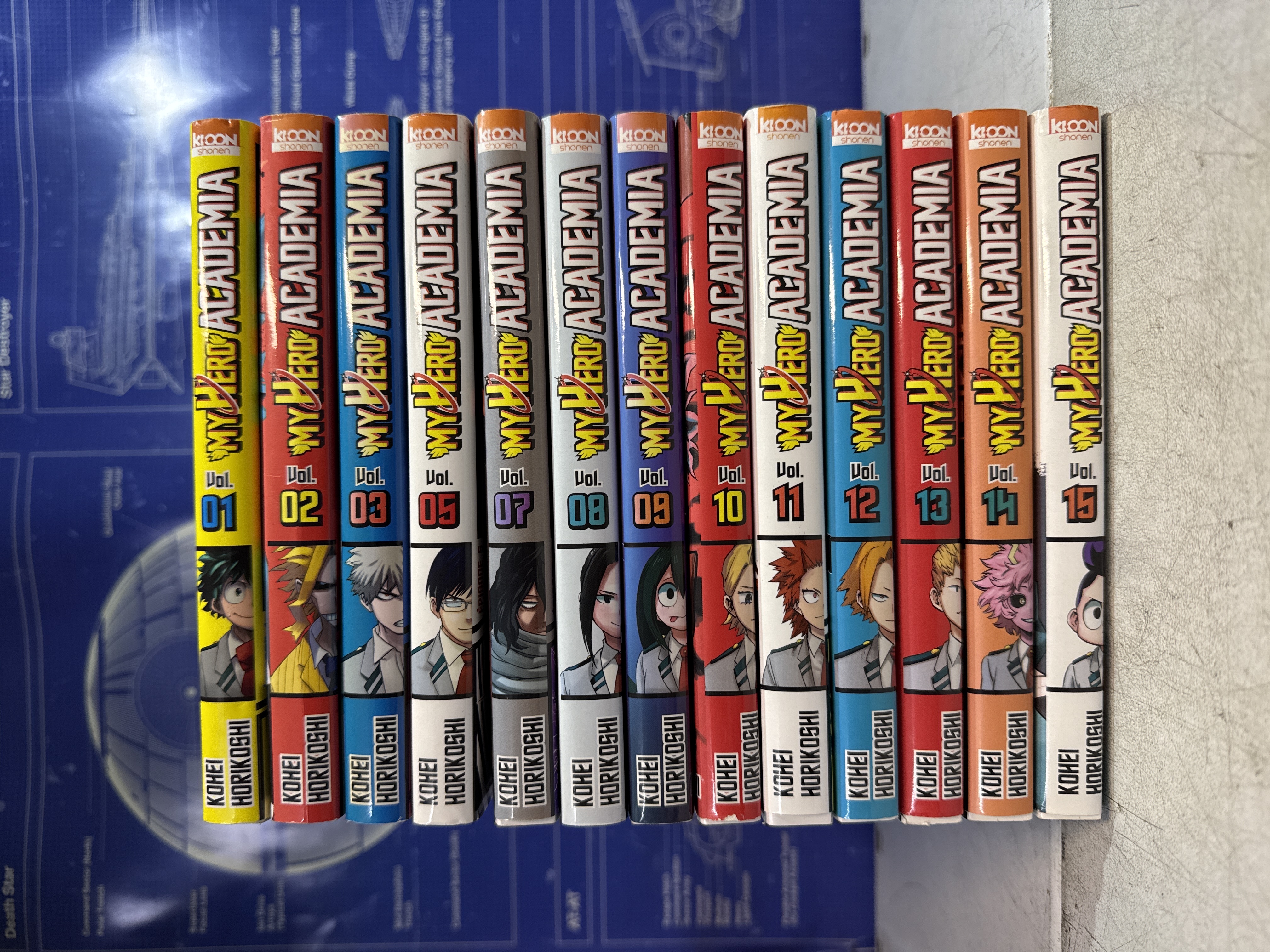 Lot mangas My Hero Academia volumes 1 à 15 (manque tomes 4 et 6) - Ki-oon