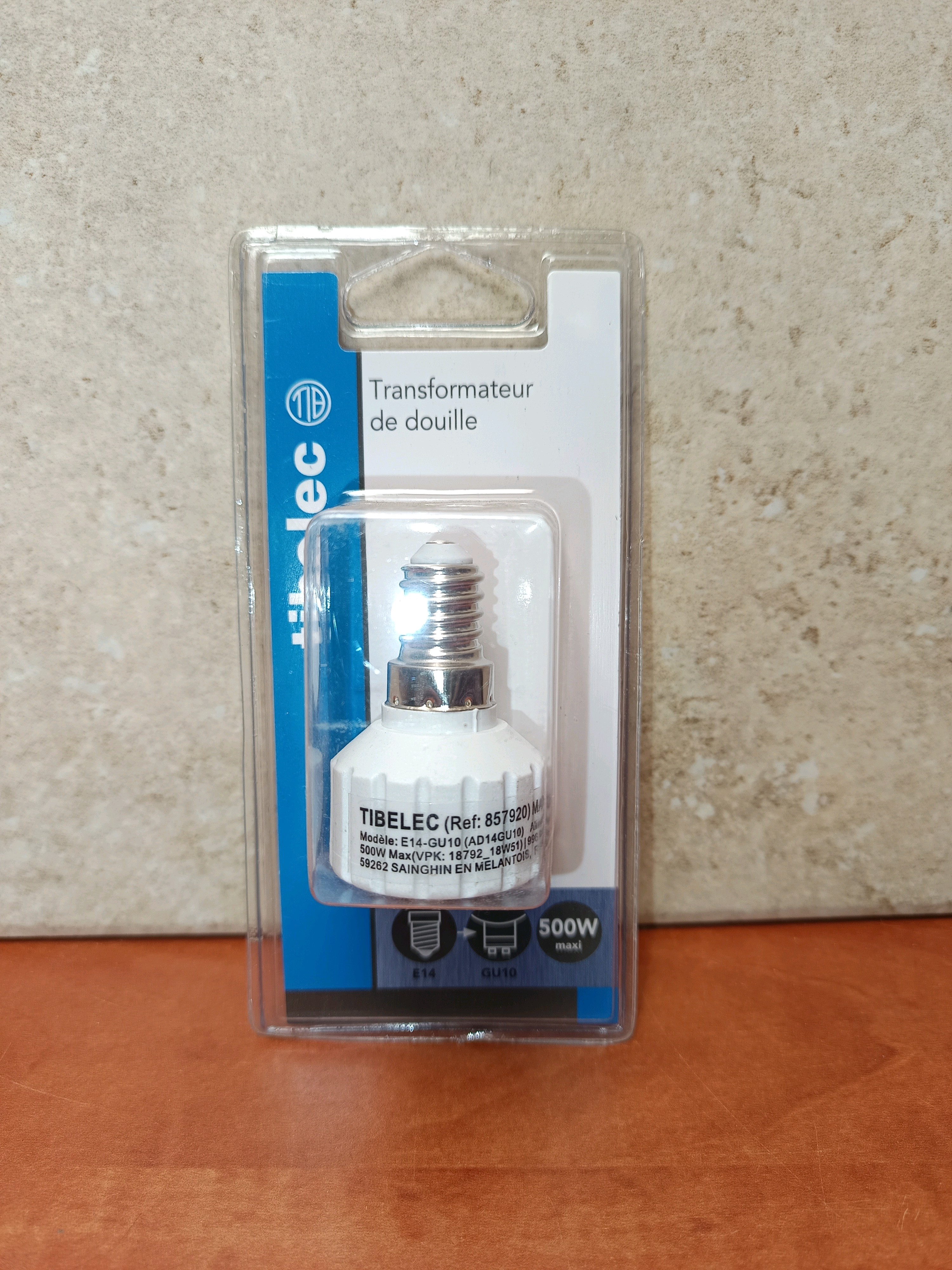 Tibelec Transformateur de douille adaptateur E14 vers GU10 500W