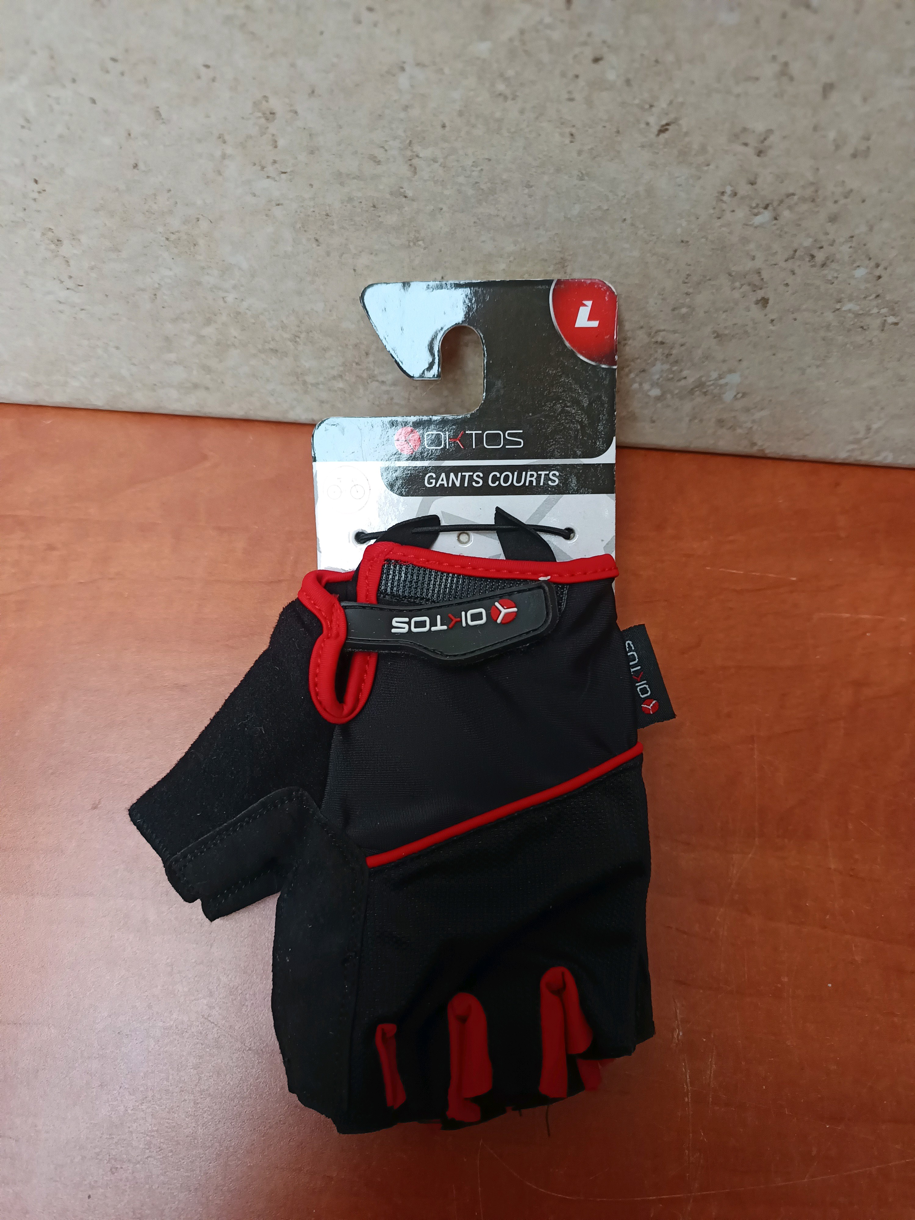 Oxtos gants courts - Taille L noir/rouge