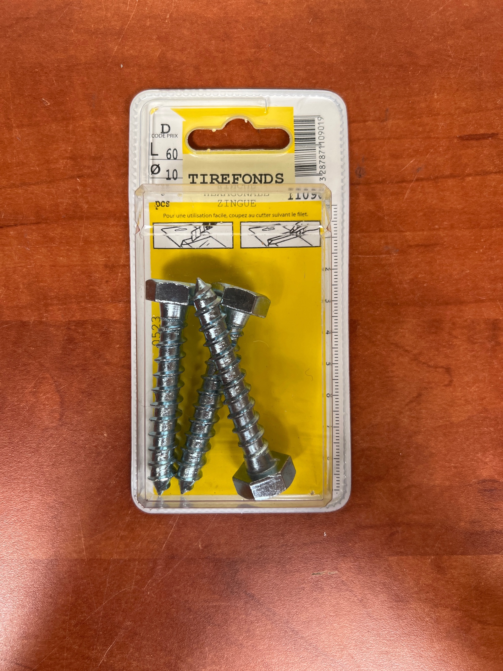Tirefonds zingués D10 L60