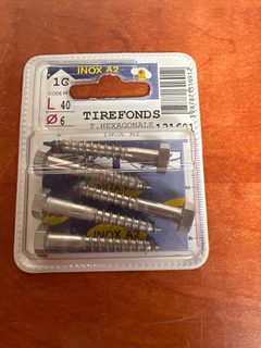 Tirefonds inox A2 Ø6 x 40 mm - tête hexagonale