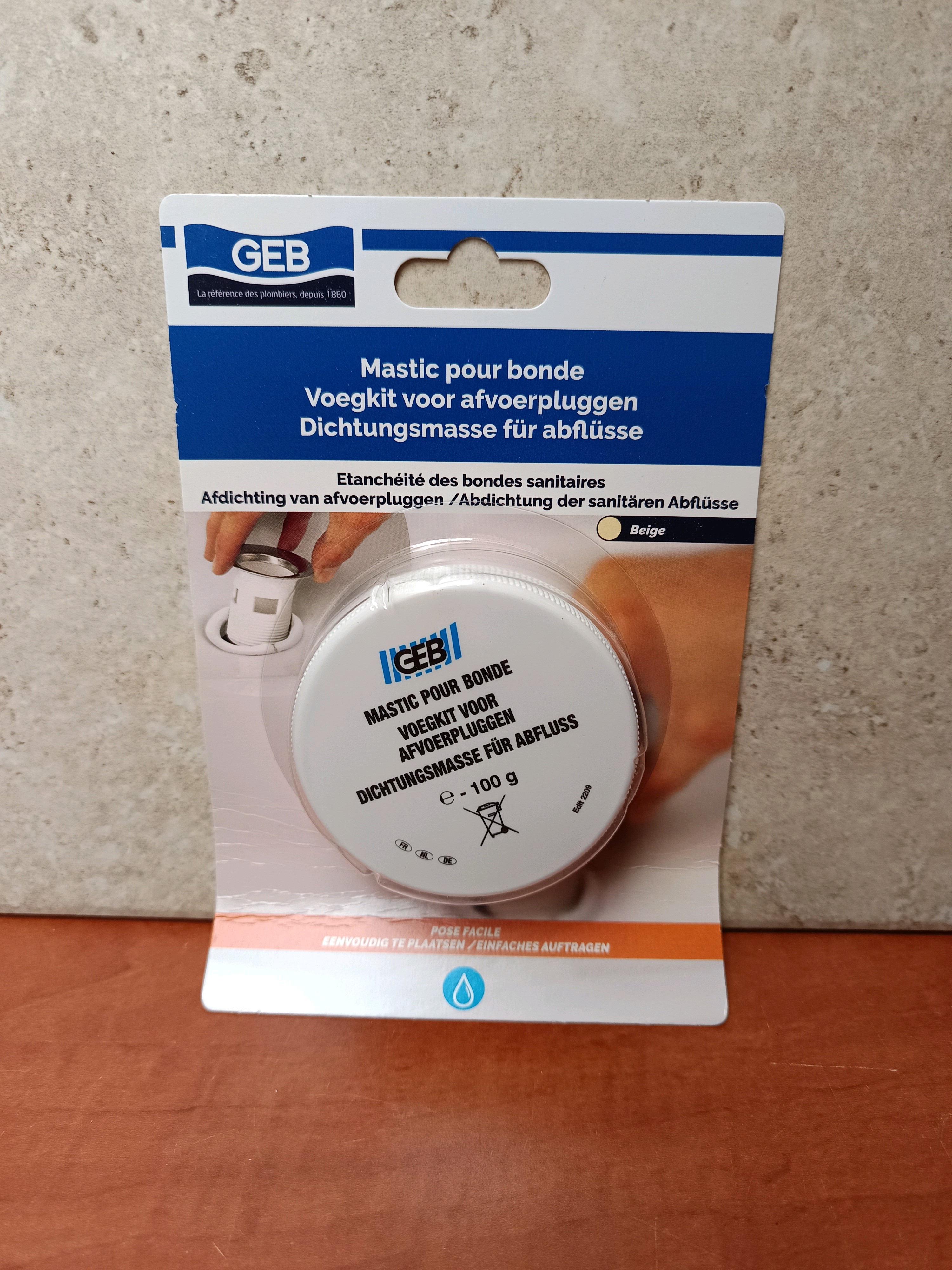GEB Mastic pour bonde 100 g - Beige