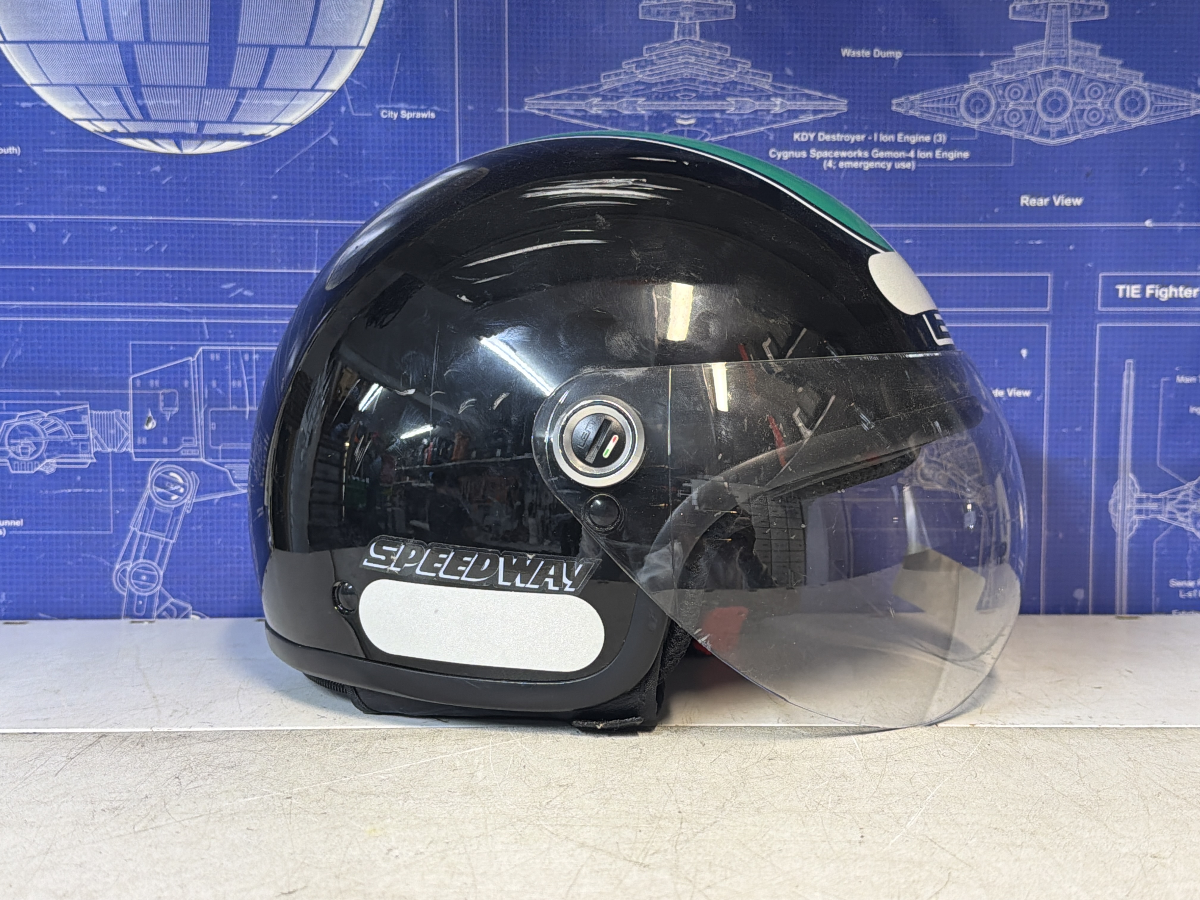 Casque jet LEM Speedway avec visière - taille M (57)