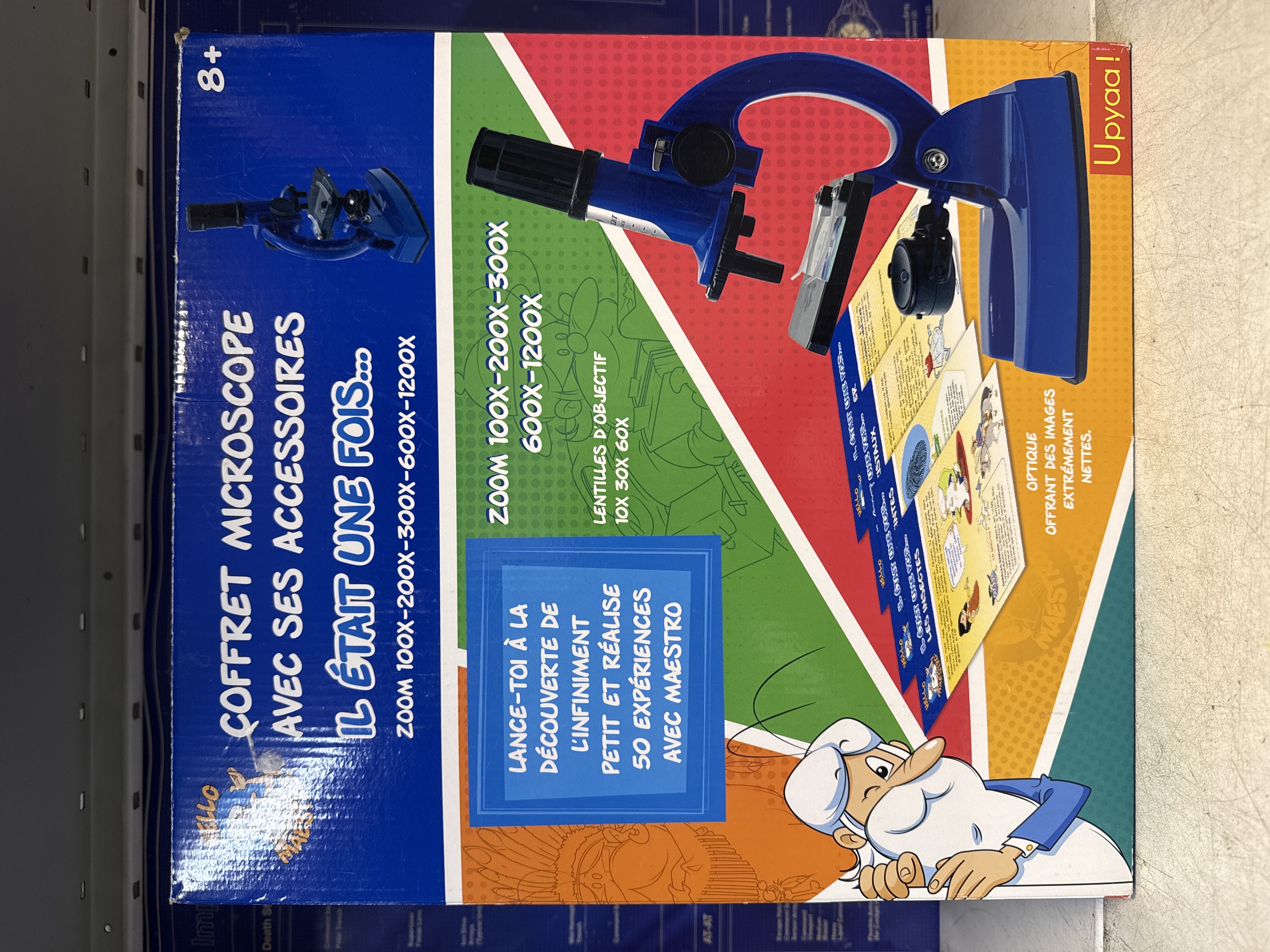 Upyaa! Coffret microscope avec accessoires « Il était une fois… » – Zoom 100x/200x/300x/600x/1200x