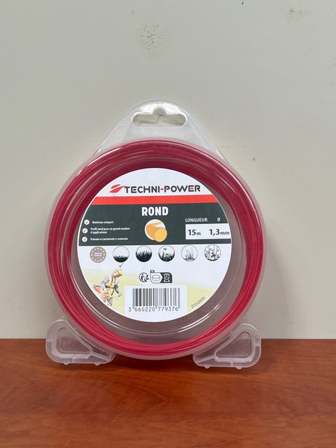 TECHNI-POWER fil nylon rond 1,3 mm x 15 m