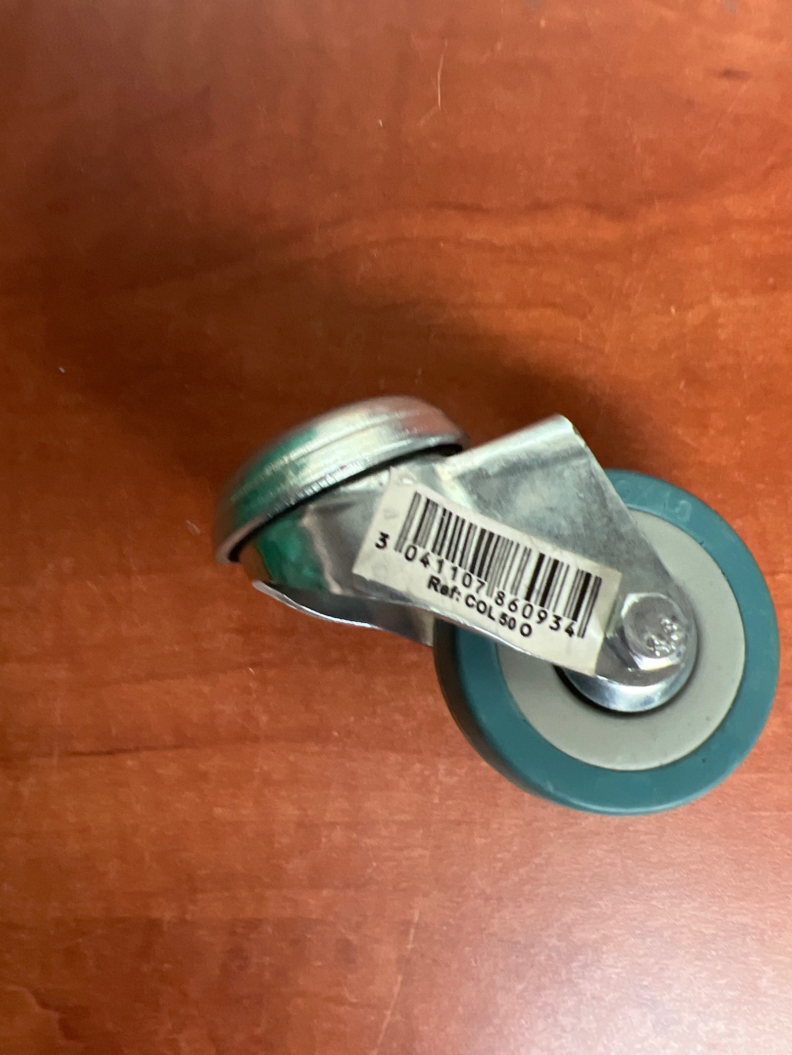 Roulette pivotante à chape métallique, roue grise (REF COL 80.03)