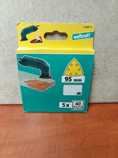 Wolfcraft feuilles abrasives triangulaires 95 mm grain 40 (x5)