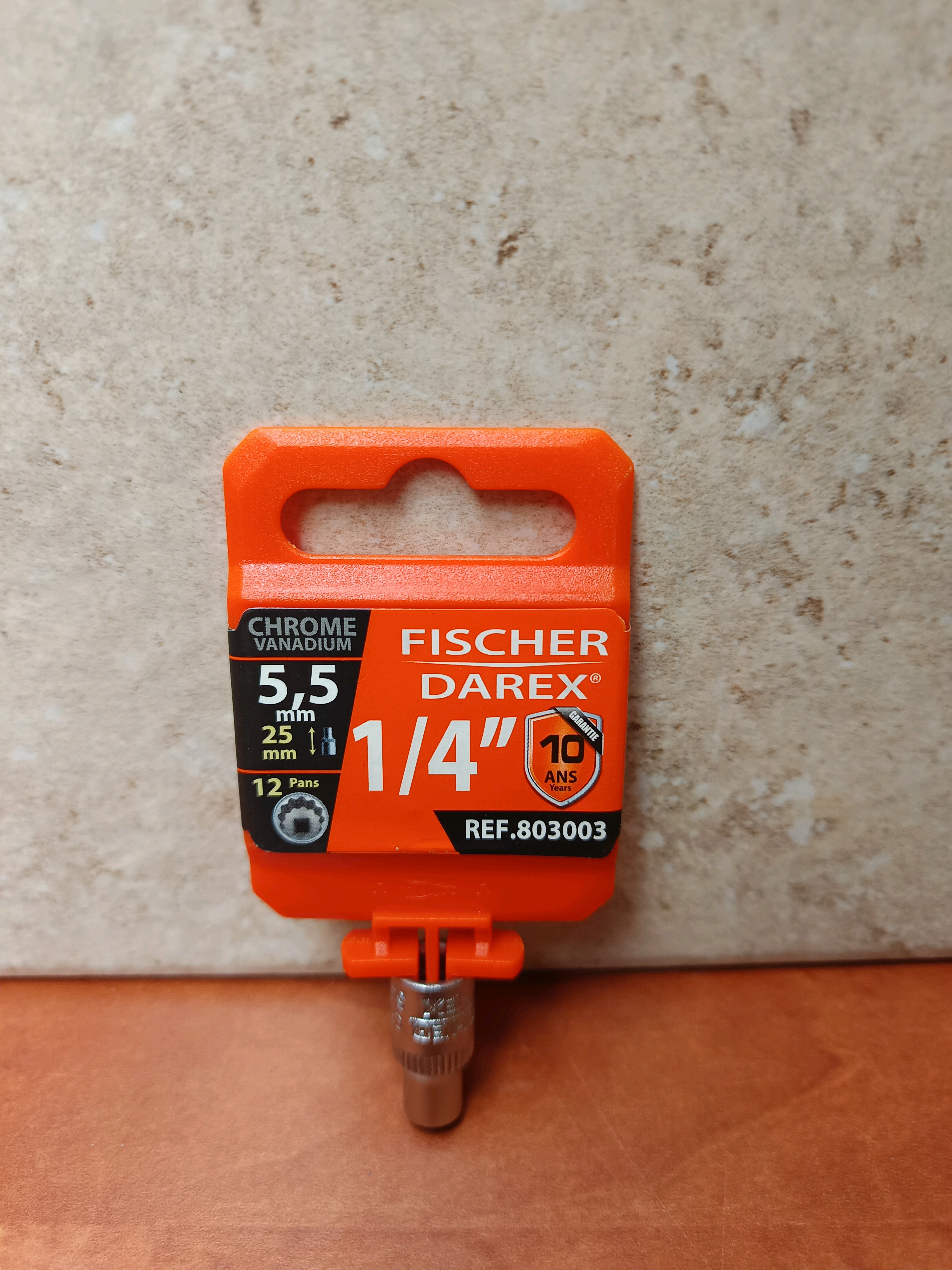 Fischer Darex douille 1/4" 5,5 mm 25 mm 12 pans (Chrome Vanadium)