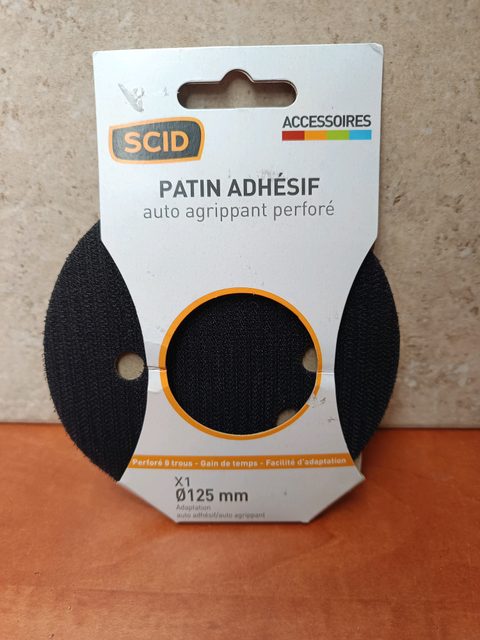 SCID Patin adhésif auto agrippant perforé Ø125 mm (8 trous)