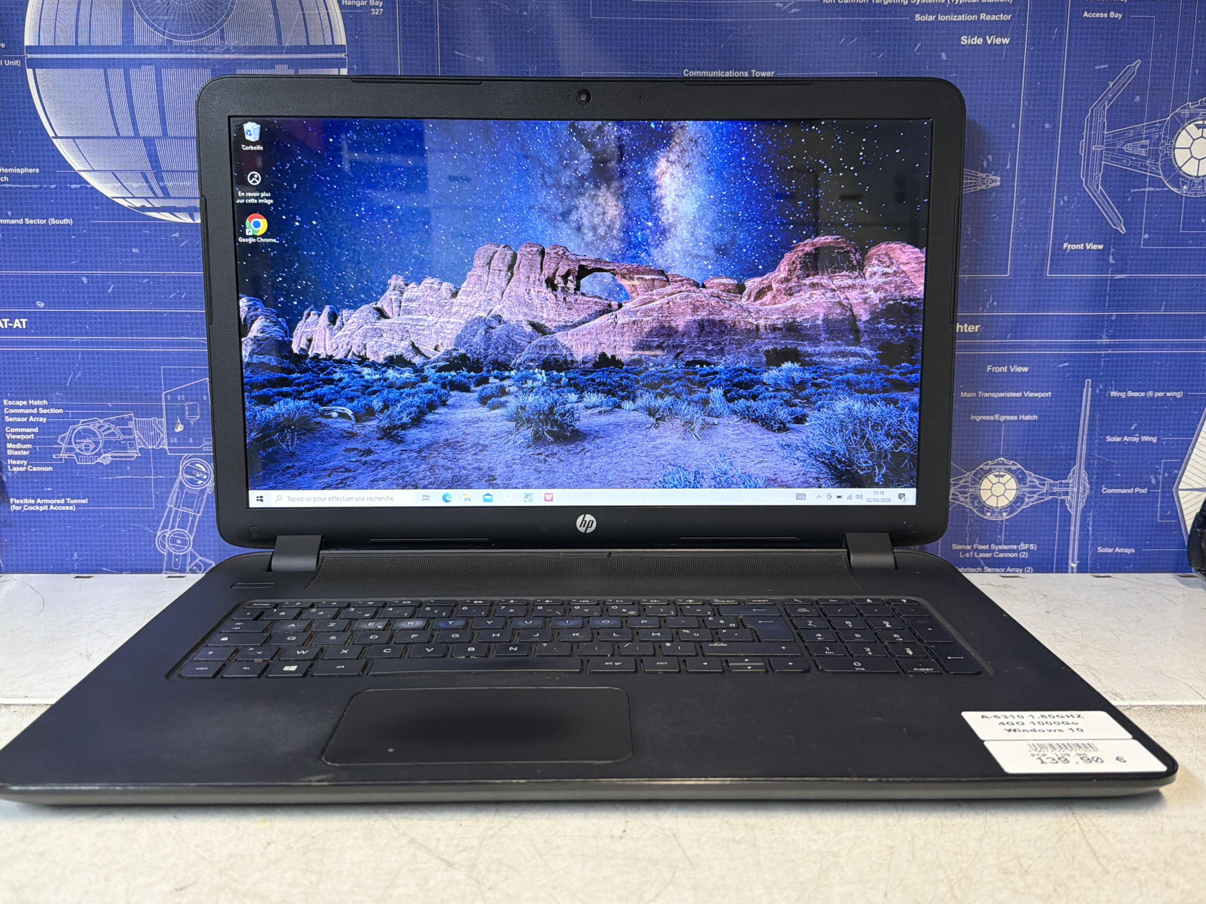 HP PC portable A-6310 1.80 GHz, 4 Go RAM, 1 To, Windows 10