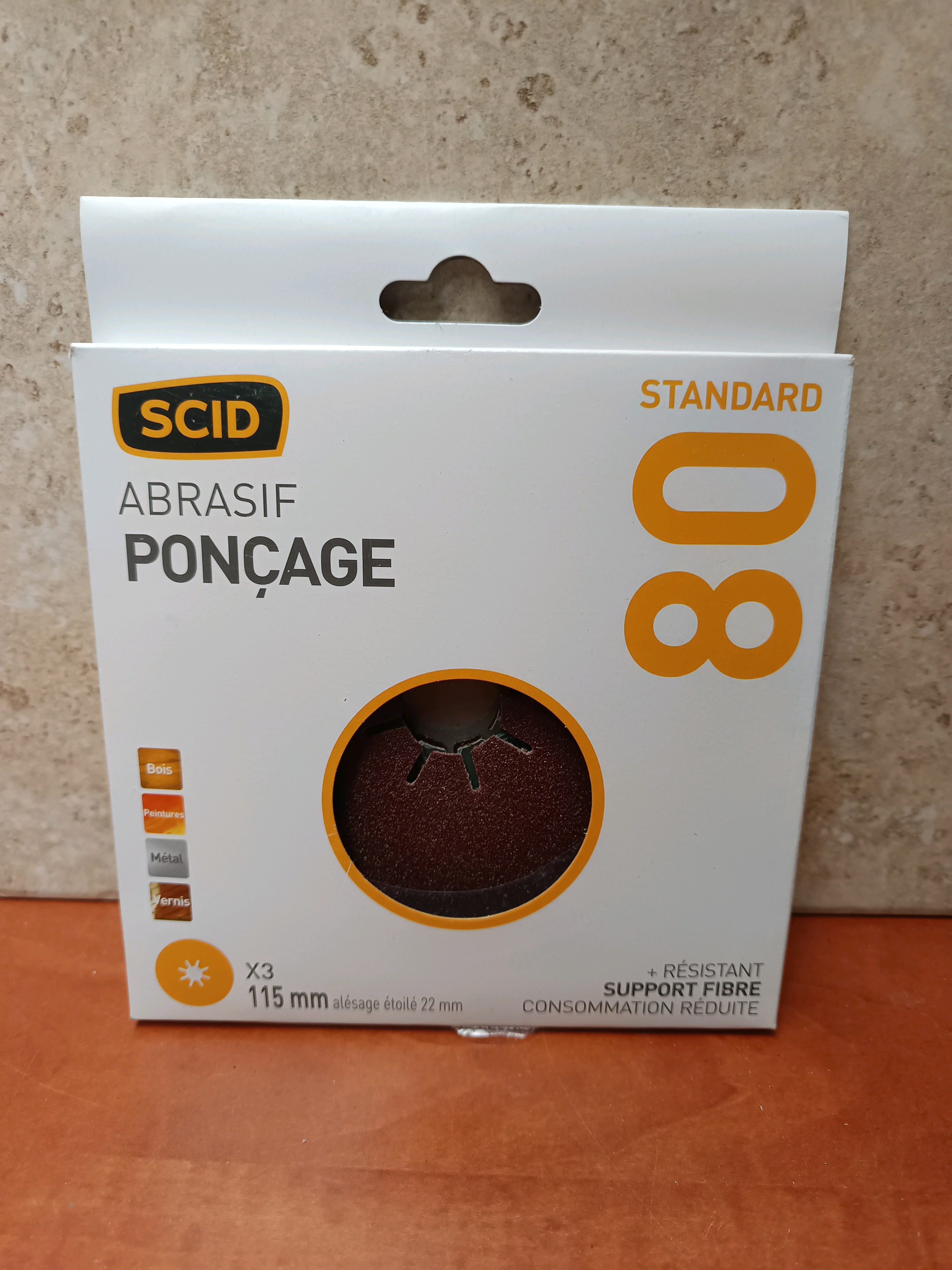 SCID Abrasif Ponçage Standard 80 – Disques Ø115 mm (x3)