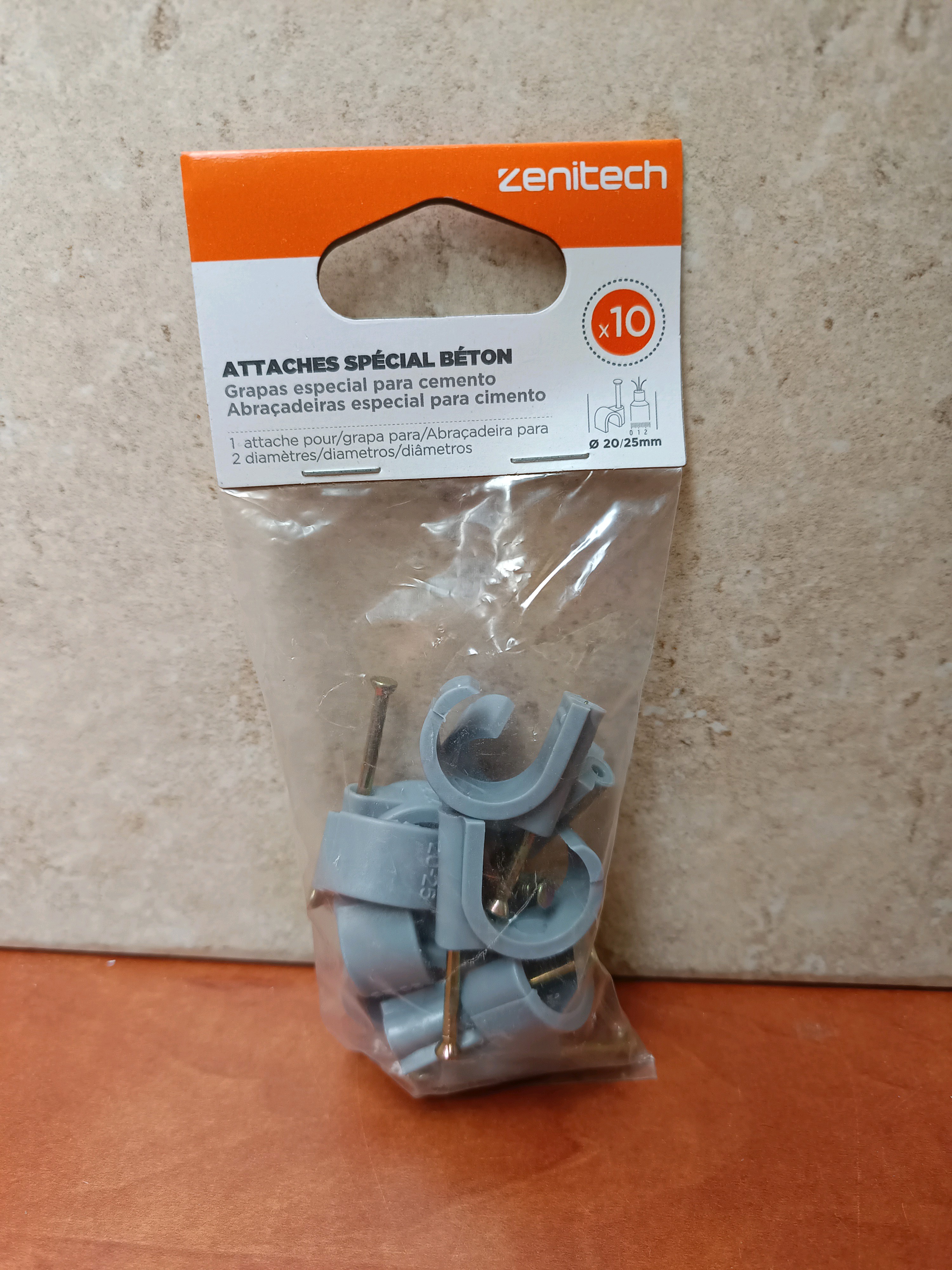 Zenitech Attaches spécial béton Ø 20-25 mm (x10)