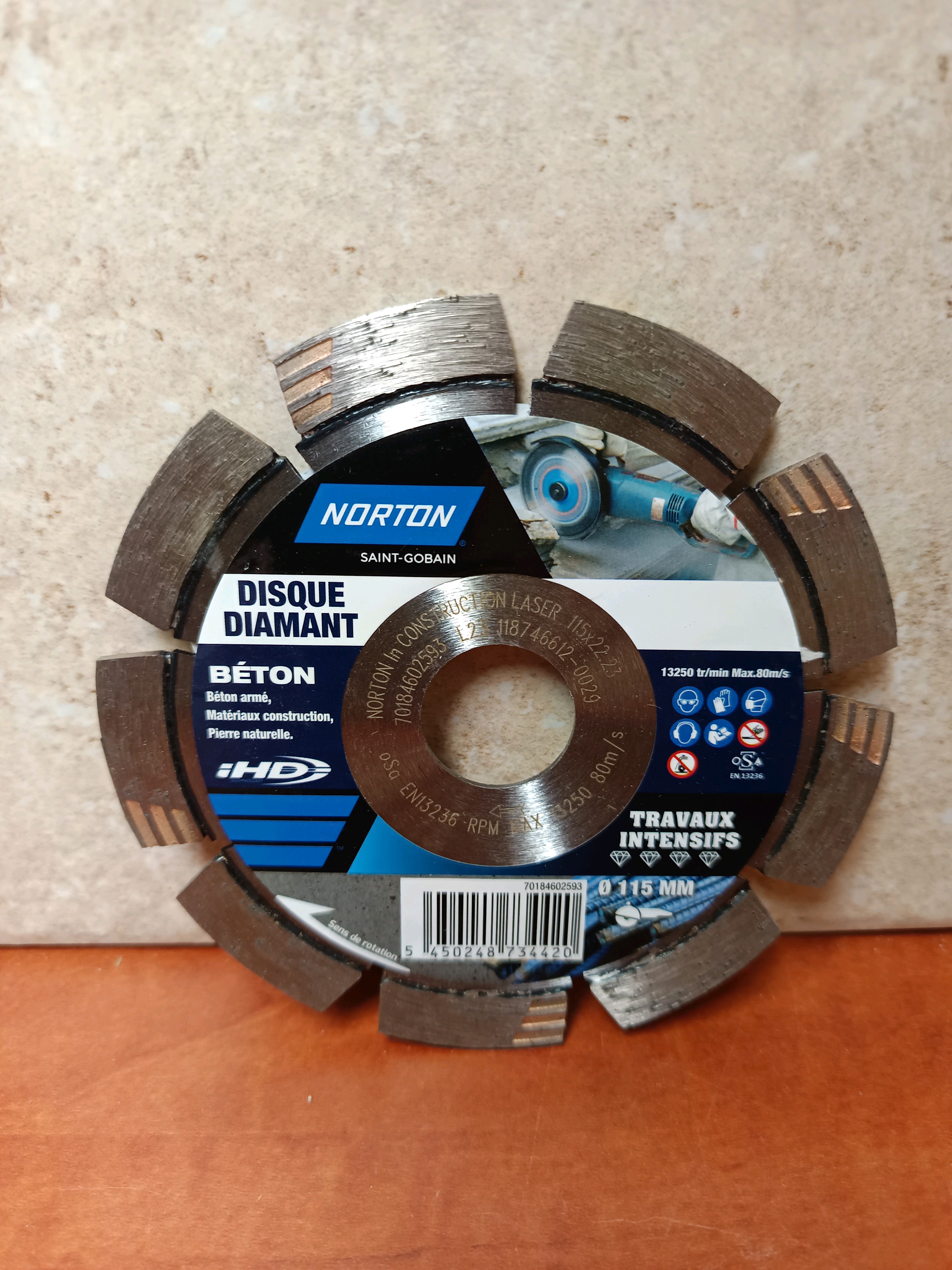 HD Disque diamant béton Ø115 mm coupe rapide — photo 2