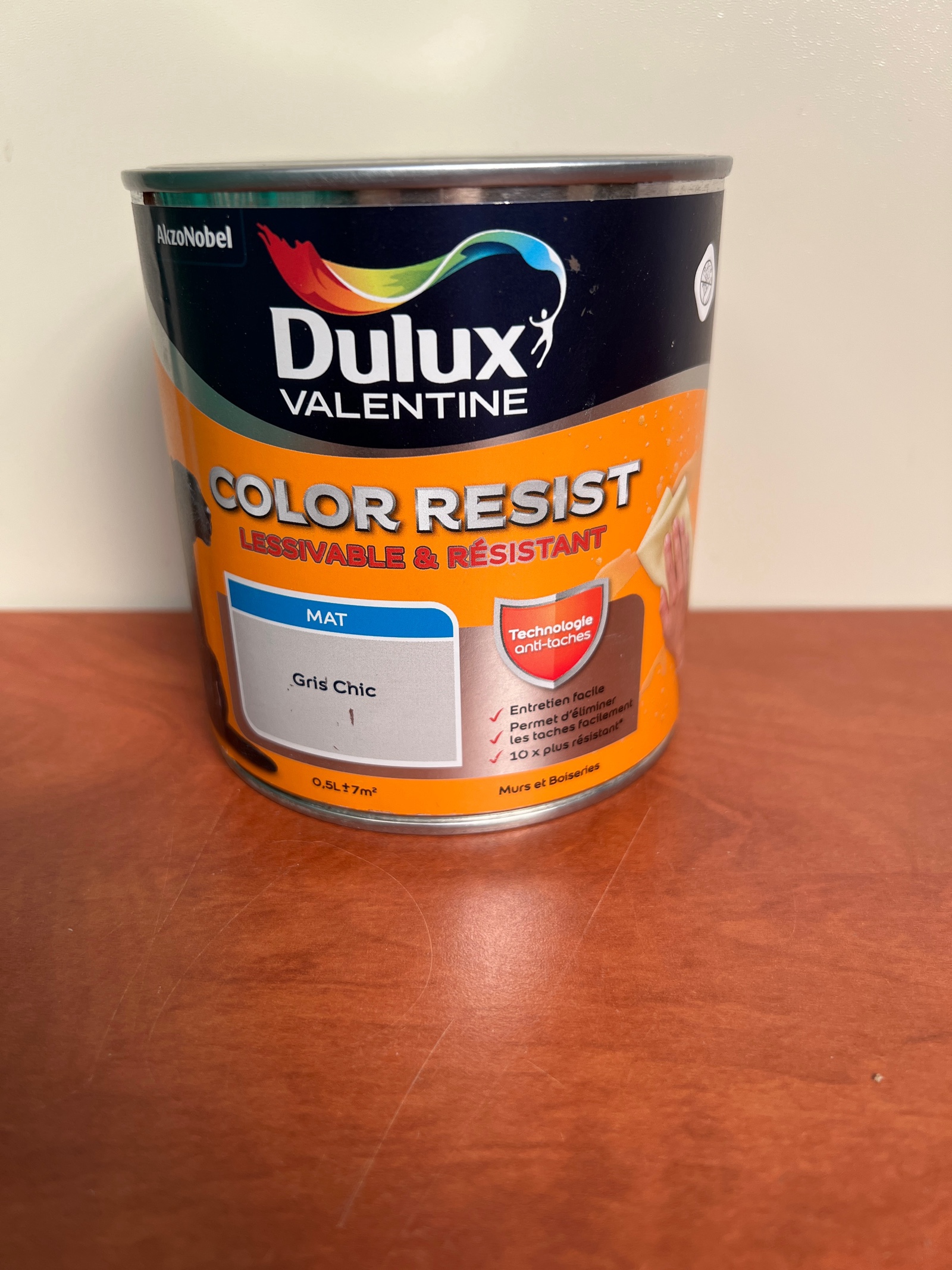 Peinture murale Dulux Valentine Color Resist - Mat Gris Chic