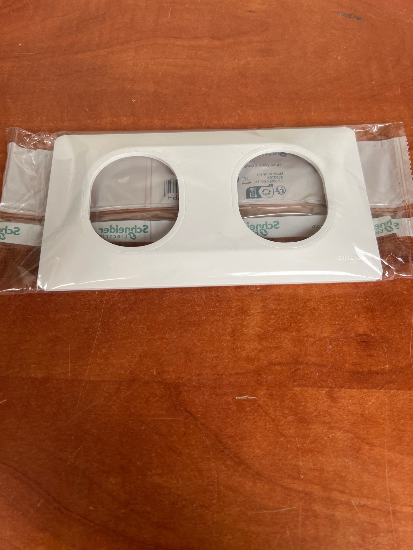 Schneider Electric Ovalis plaque 2 postes horizontale 71 mm blanc