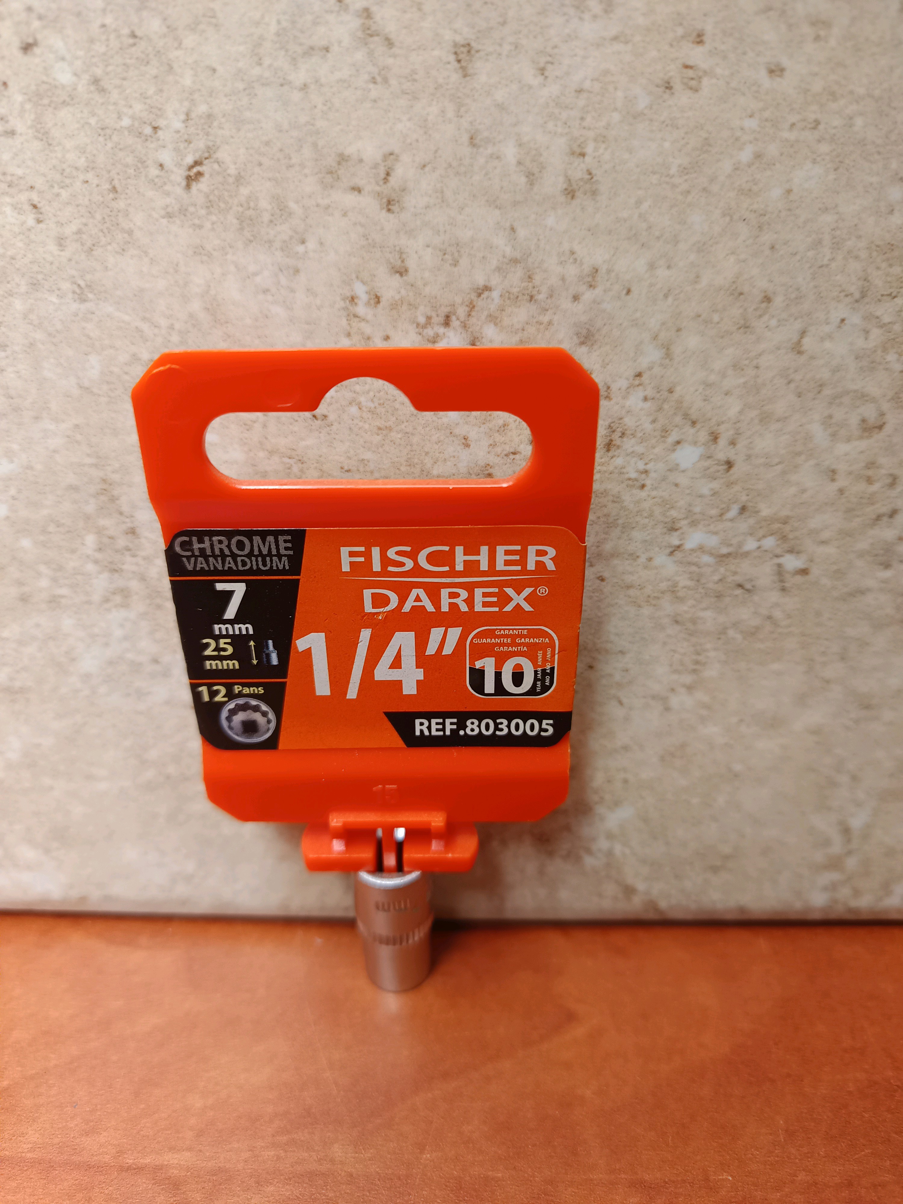 Fischer Darex douille 1/4" 7 mm 12 pans (25 mm)