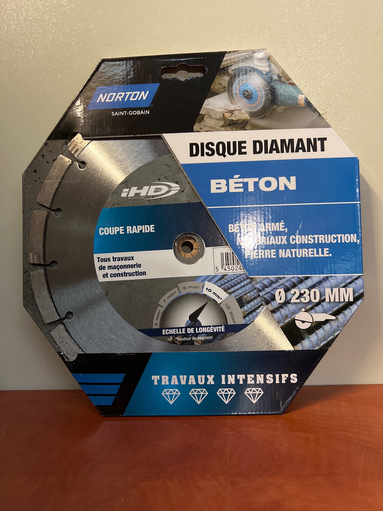 Norton Saint-Gobain Disque diamant Béton Ø 230 mm - Coupe rapide (travaux intensifs)
