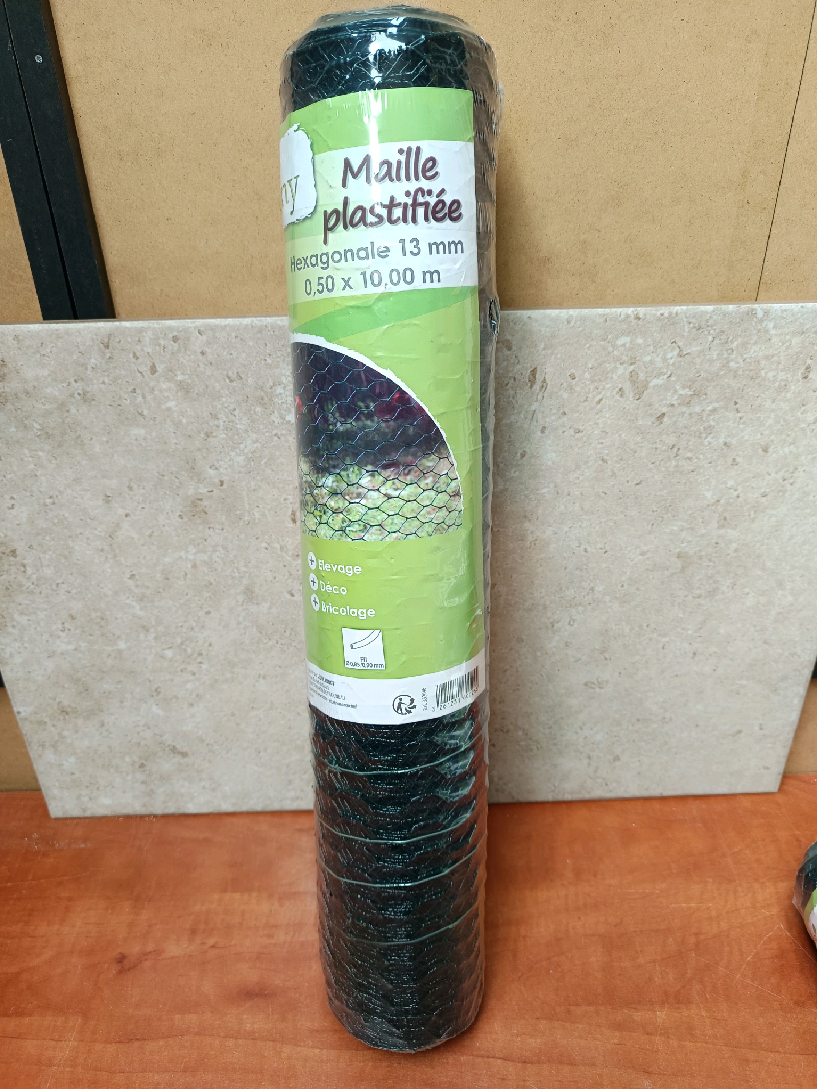 Grillage maille plastifiée hexagonale 13 mm, 0,50 x 10 m