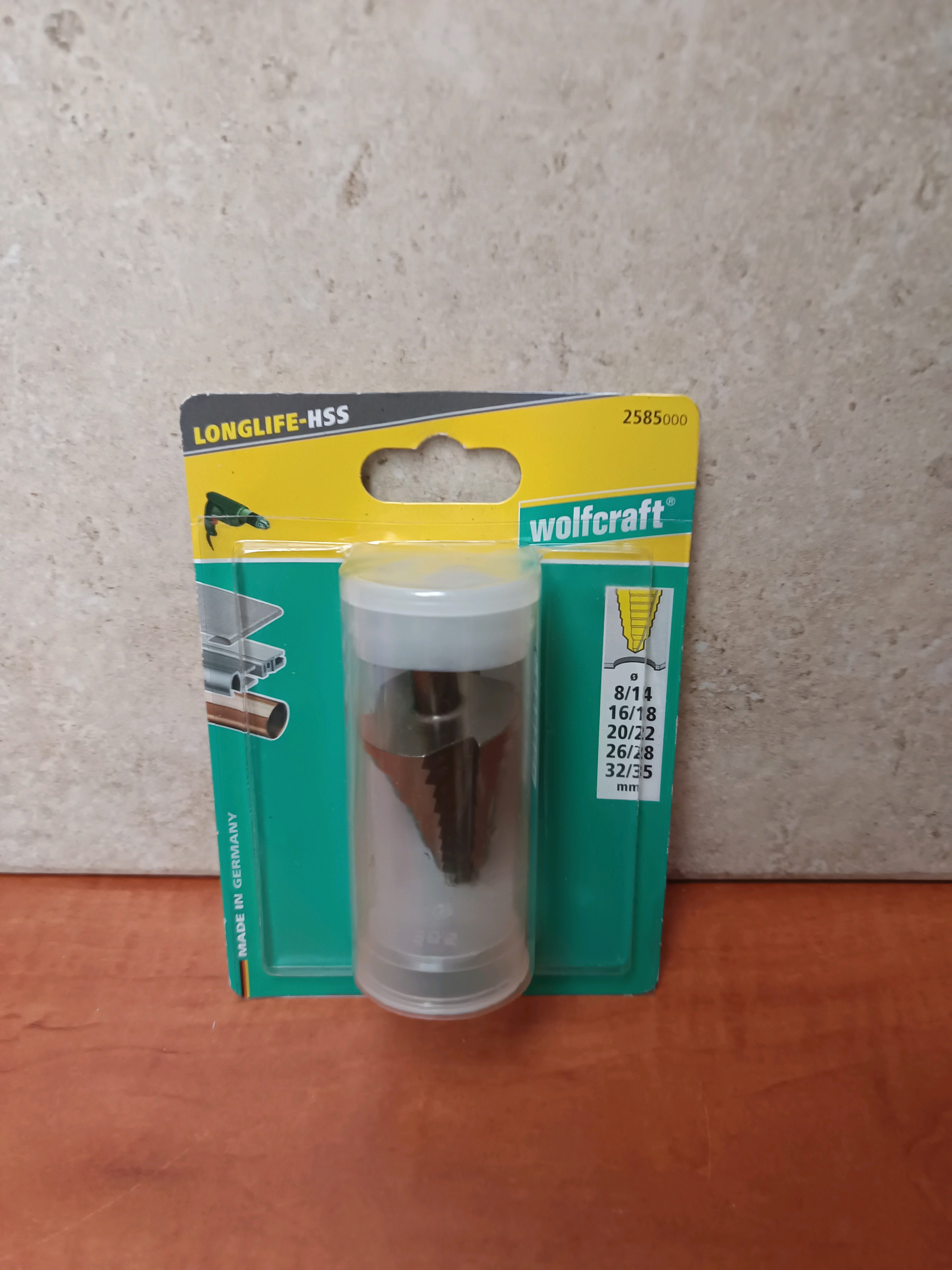 wolfcraft 2585000 foret étagé LONGLIFE-HSS (8/11, 16/18, 26/28, 32/35)