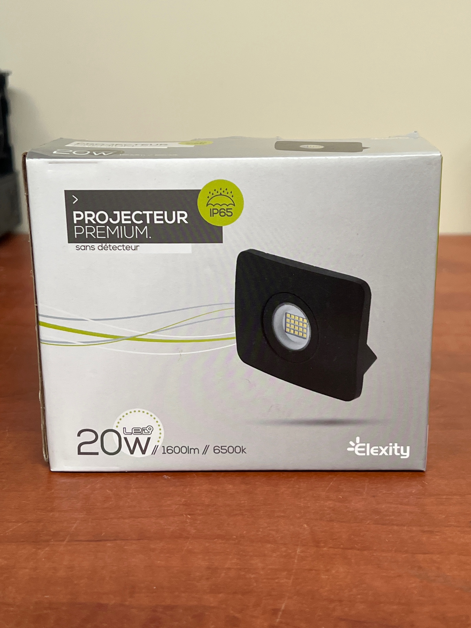 Elexity Projecteur Premium LED 20W IP65 6500K 1600 lm (sans détecteur)