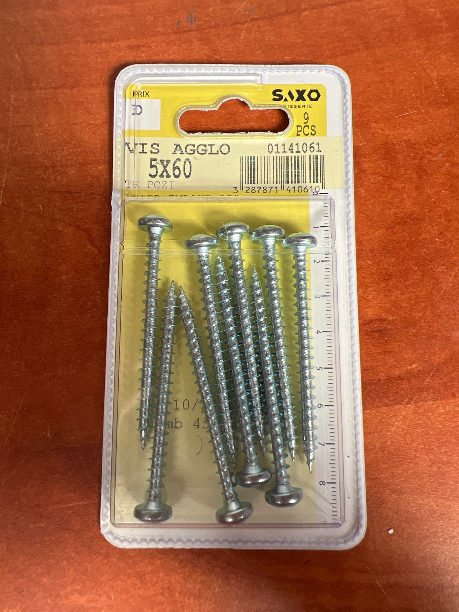 SAXO Vis agglo 5x60 (lot de 9)