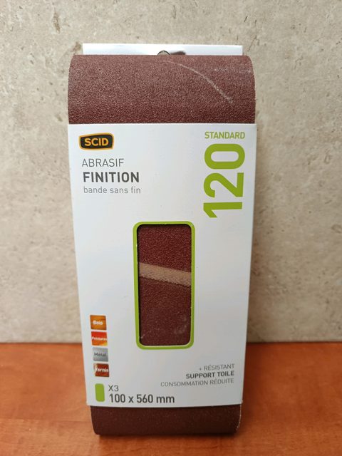 SCID bande abrasive sans fin grain 120, 100 x 560 mm