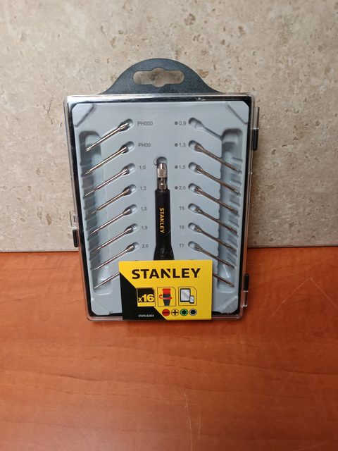 STANLEY kit de tournevis de précision 16 pièces (embouts Torx/Phillips/Plat)