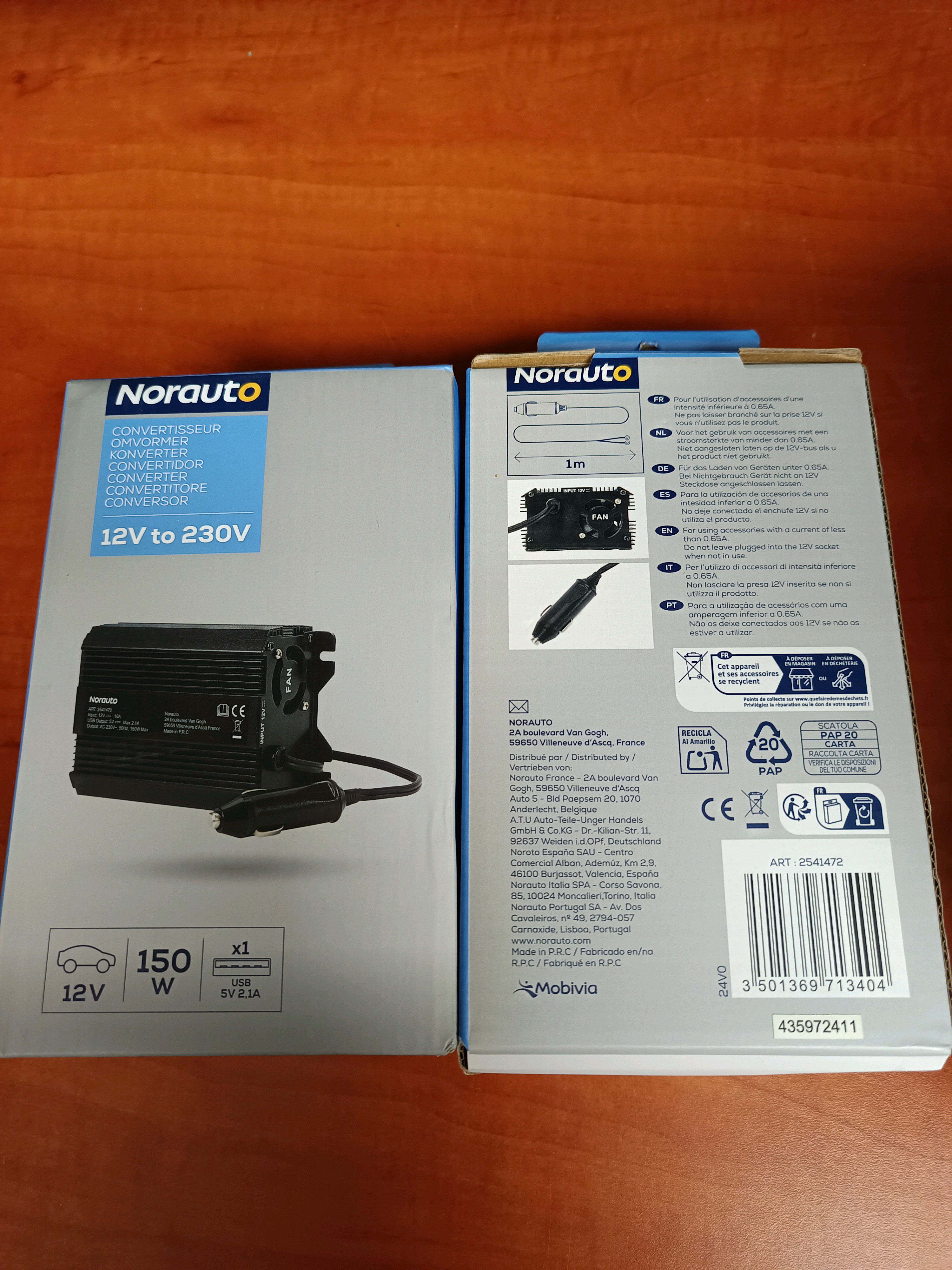Norauto convertisseur 12V vers 230V 150 W
