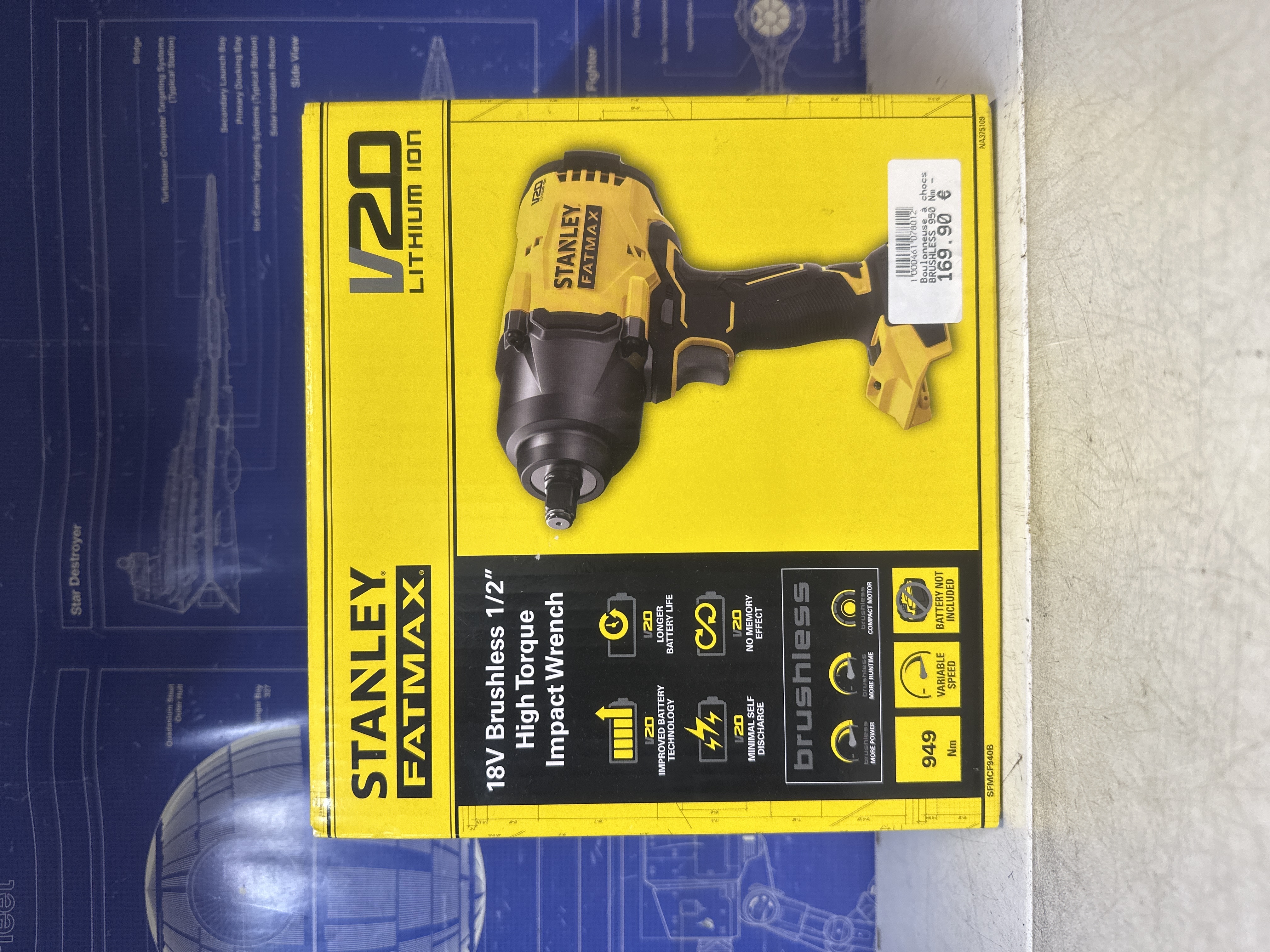 Stanley Fatmax V20 Boulonneuse à chocs 18V brushless 1/2 pouce
