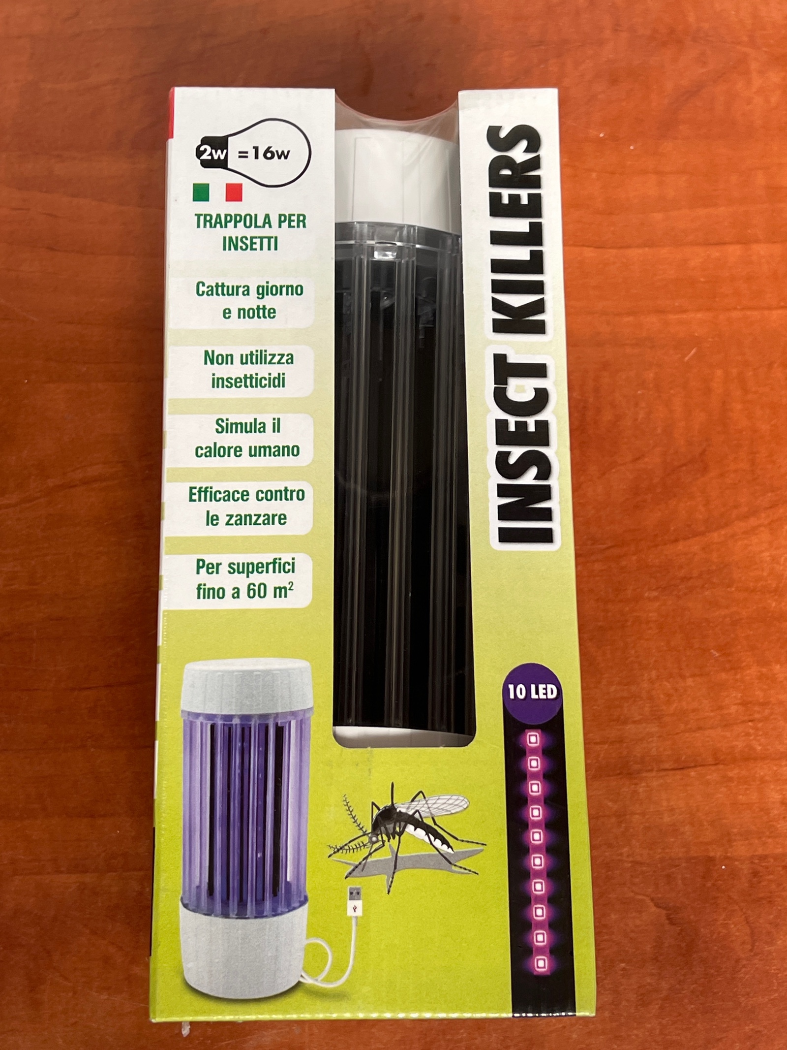 Lampe anti-insectes 10 LED, 2W (équiv. 16W), couverture jusqu’à 60 m²