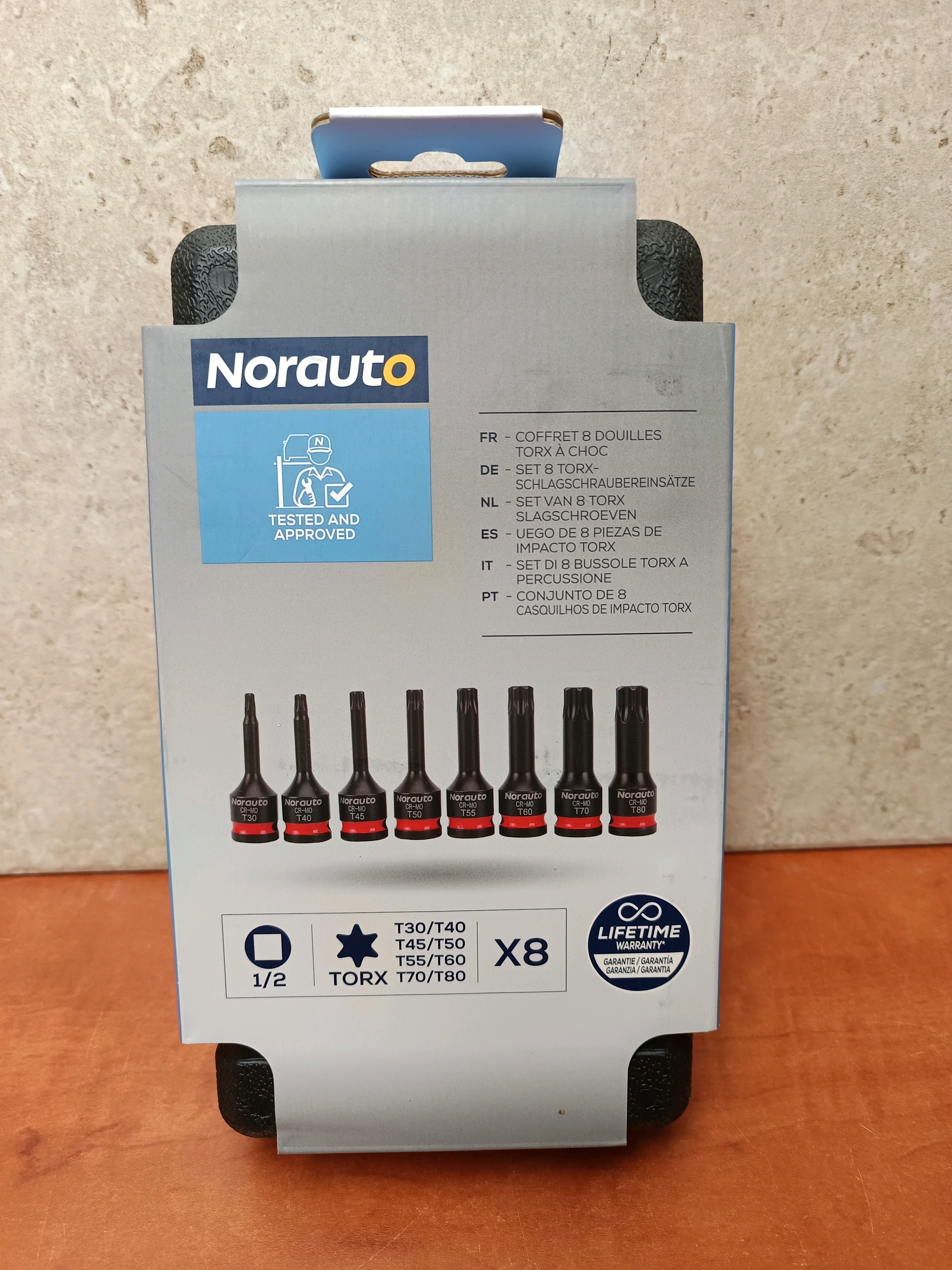 Norauto Coffret de douilles Torx à choc 1/2, T30 à T80, x8