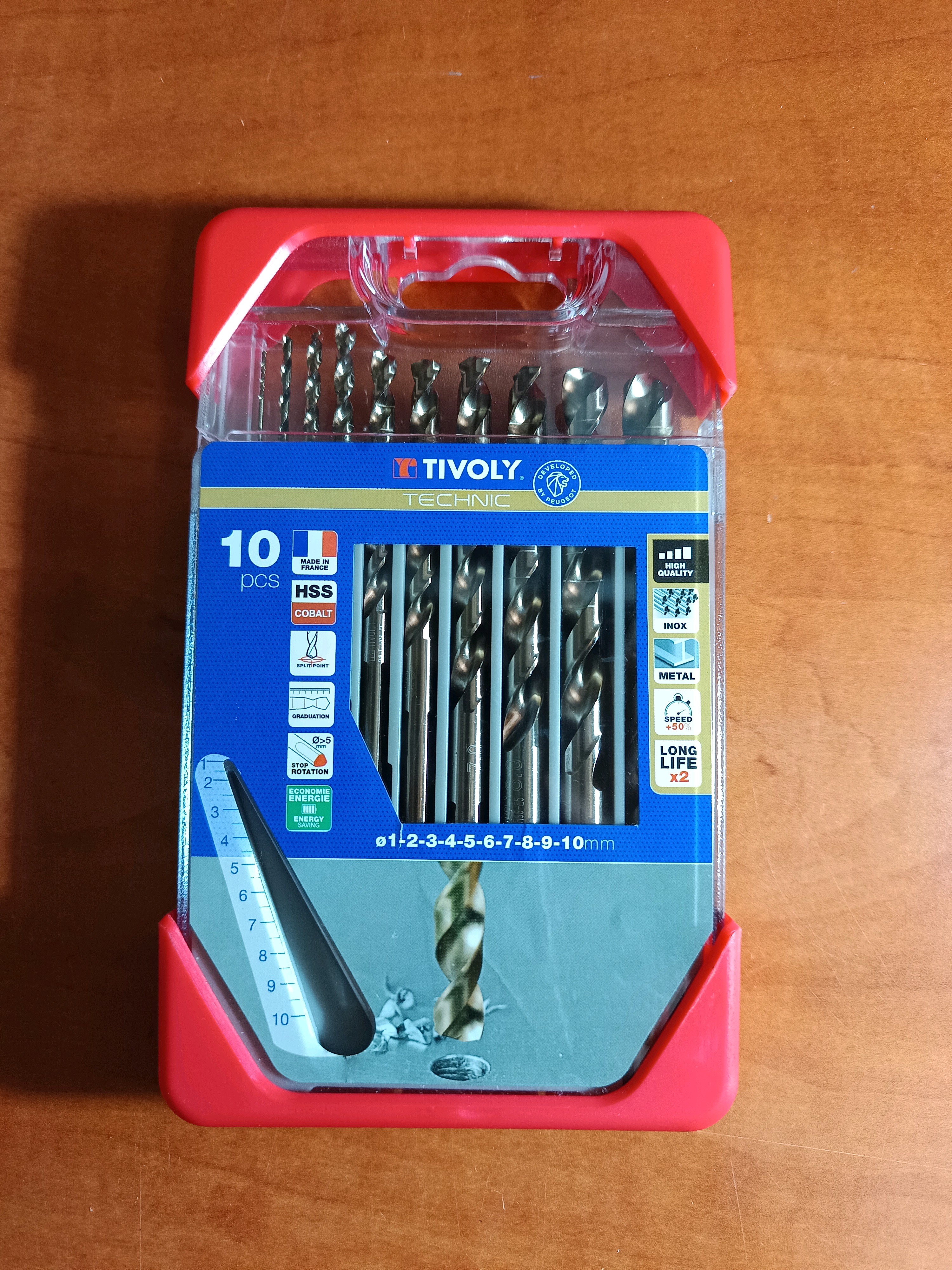 Tivoly Technic – Coffret 10 forets HSS cobalt métal 1 à 10 mm