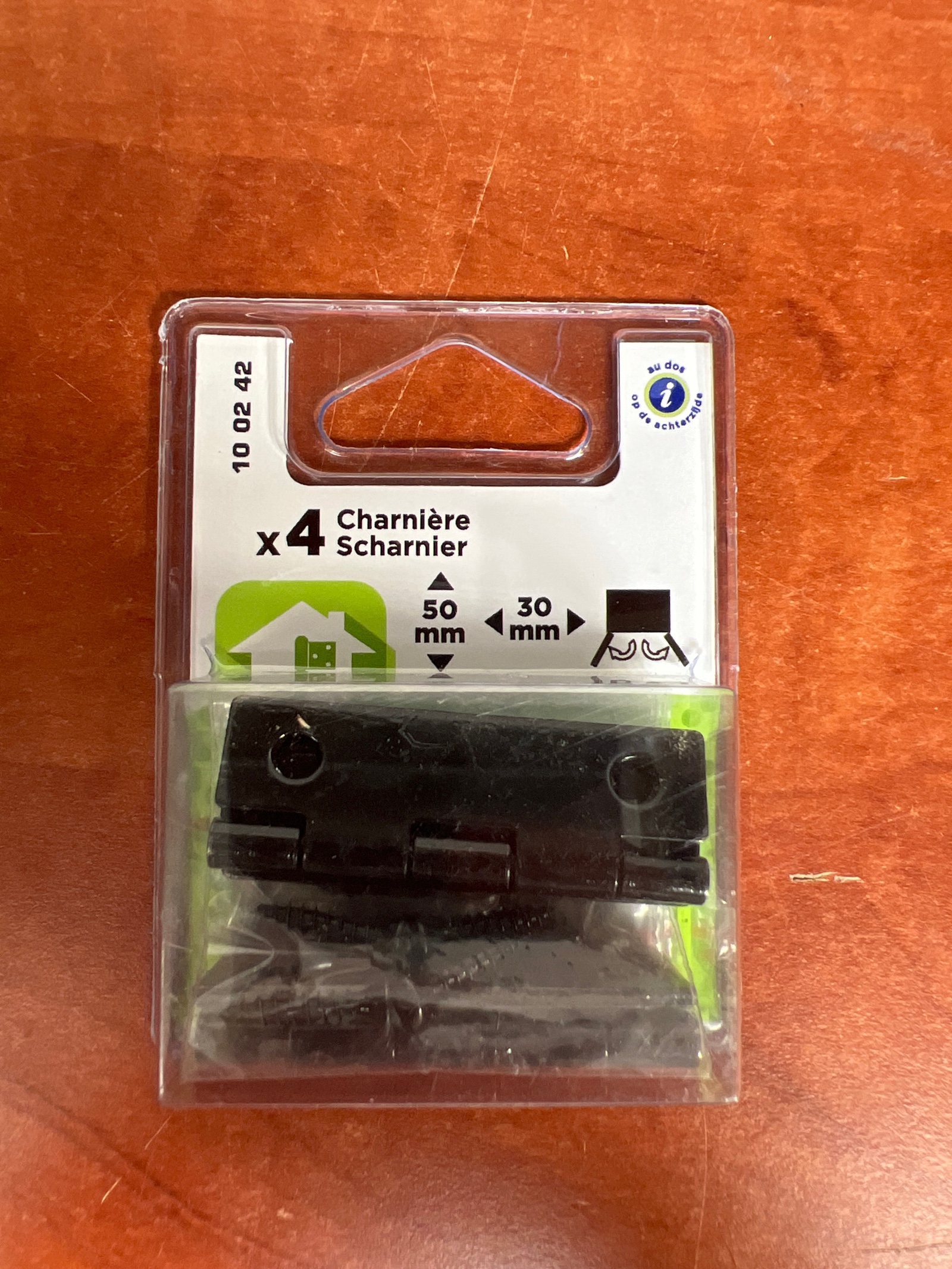 Charnières (x4) 50 x 30 mm - noires
