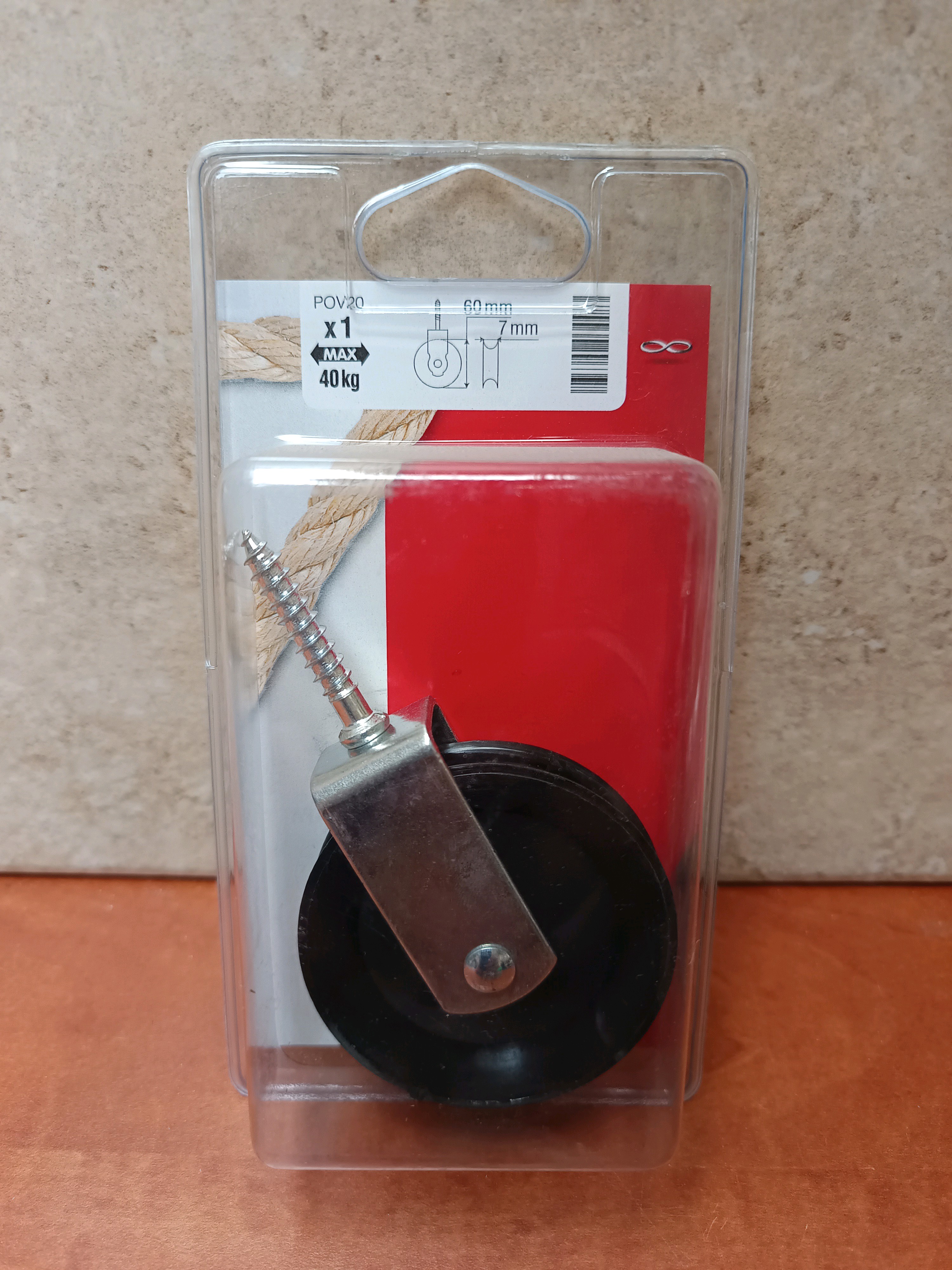 Poulie 60 mm pour corde 7 mm (max 40 kg)