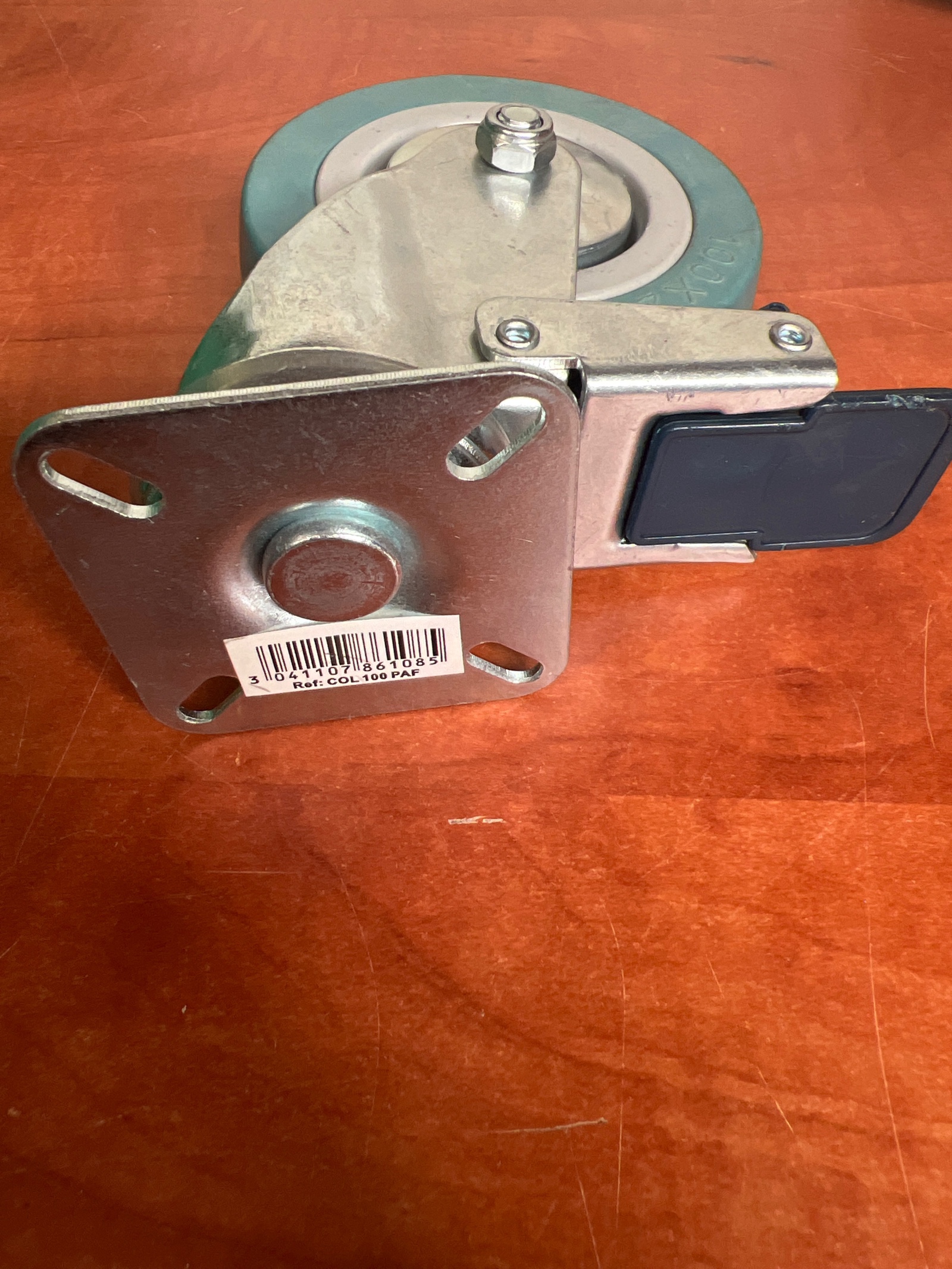 Roulette pivotante à platine avec frein
