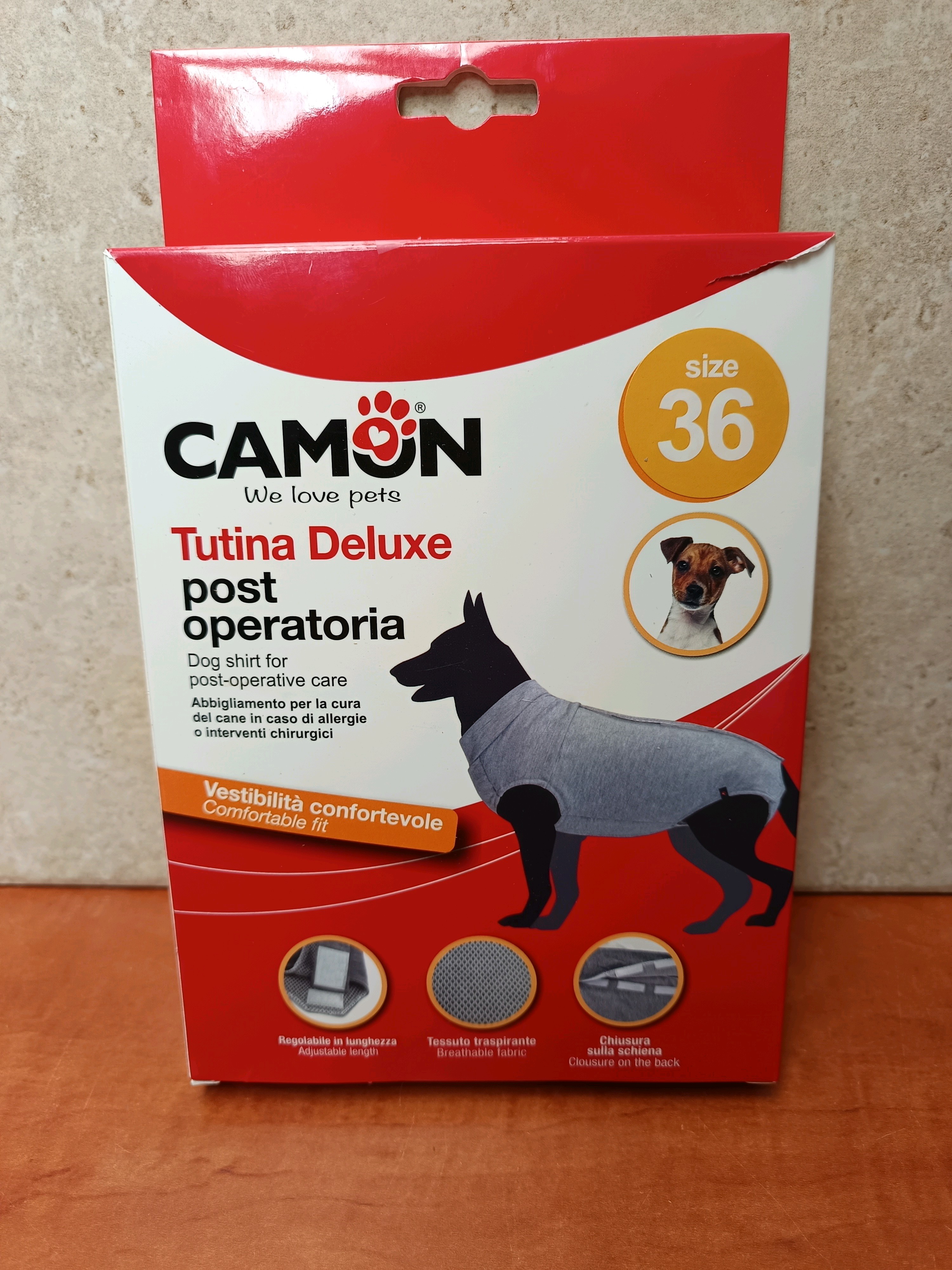 Camon Tutina Deluxe post operatoria – taille 36 (tenue post-opératoire pour chien)