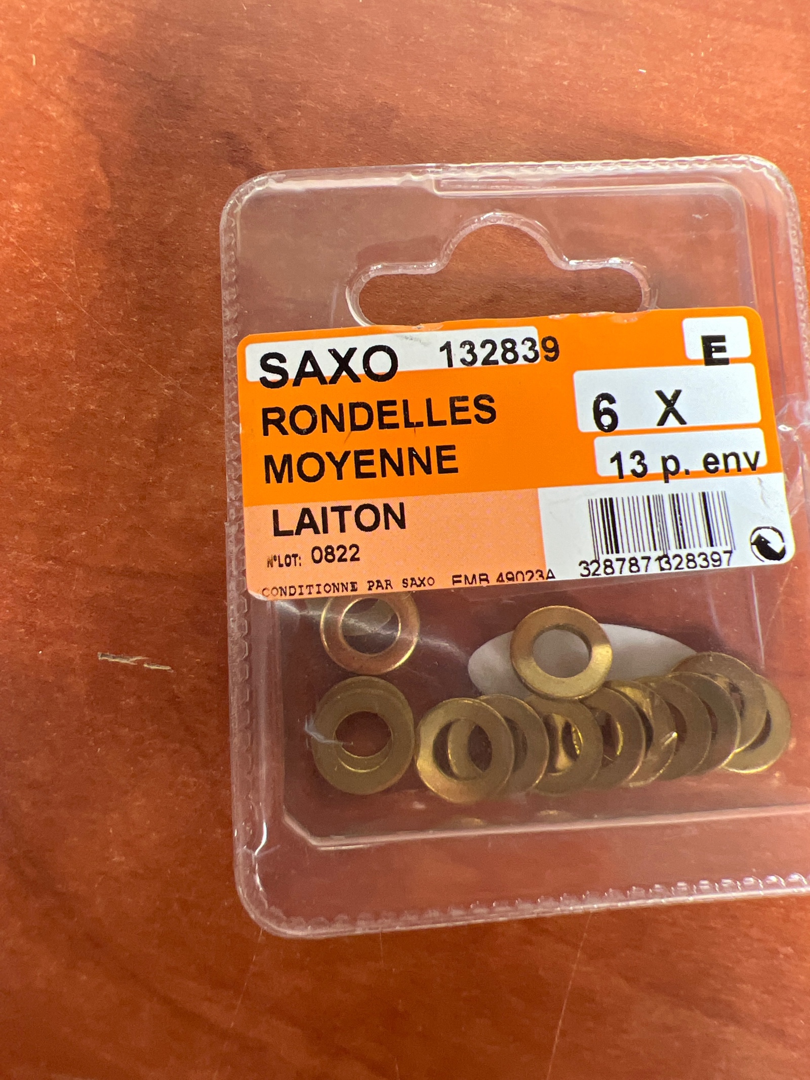 SAXO Rondelles laiton 6 x moyenne (env. 13 pièces)