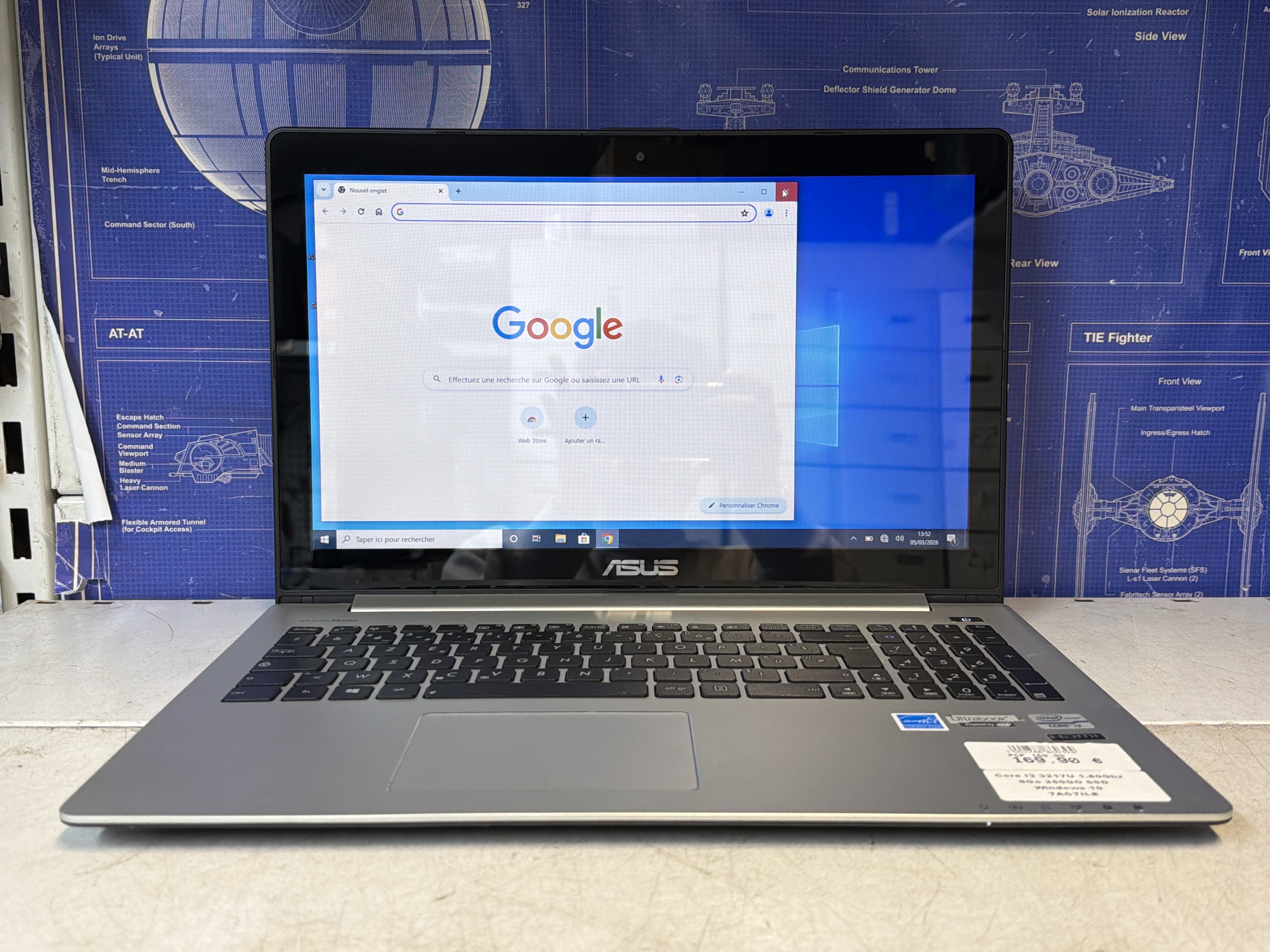 Asus PC portable tactile - Core i3-3217U, 6 Go RAM, 250 Go SSD, Windows 10