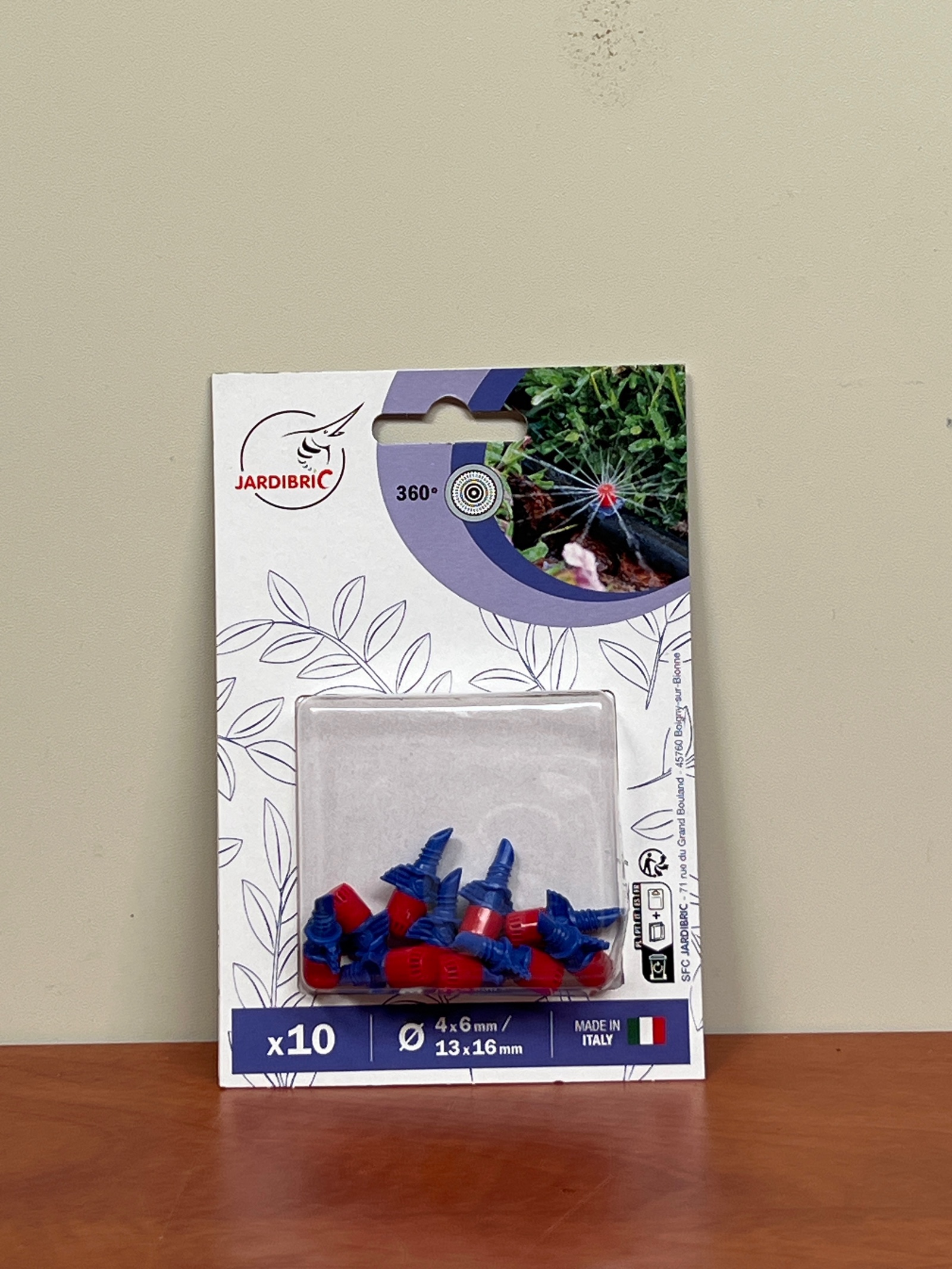 JARDIBRIC micro-asperseurs 360° pour tuyau Ø 4–6 mm