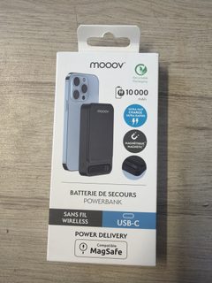mooov Batterie de secours sans fil 10 000 mAh USB-C Power Delivery compatible MagSafe